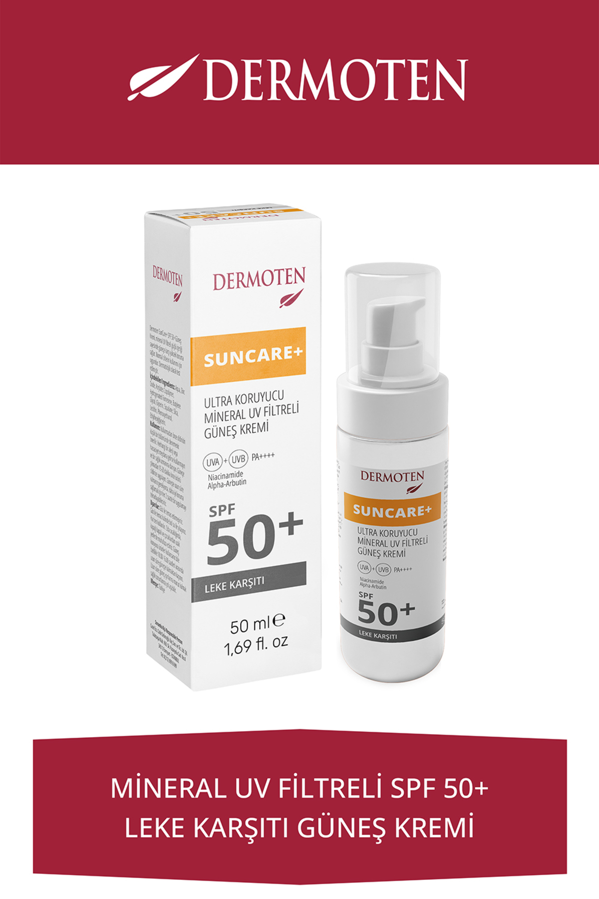 کرم ضد آفتاب درموتن SPF 50 مخصوص پوست‌های لک‌دار