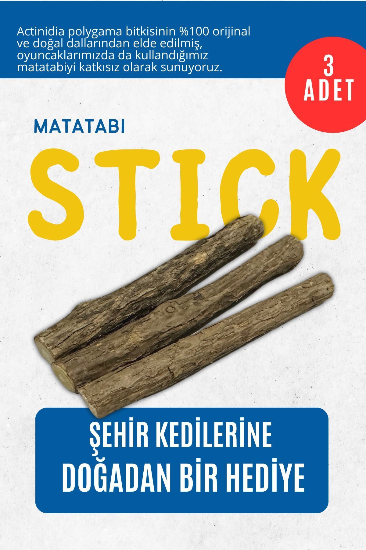 اسباب بازی گربه MATATABI STICK ضخیم بسته 3 عددی طبیعی که به تمیز کردن دندان ها و کاهش استرس کمک می کند اورجینال pawdaz