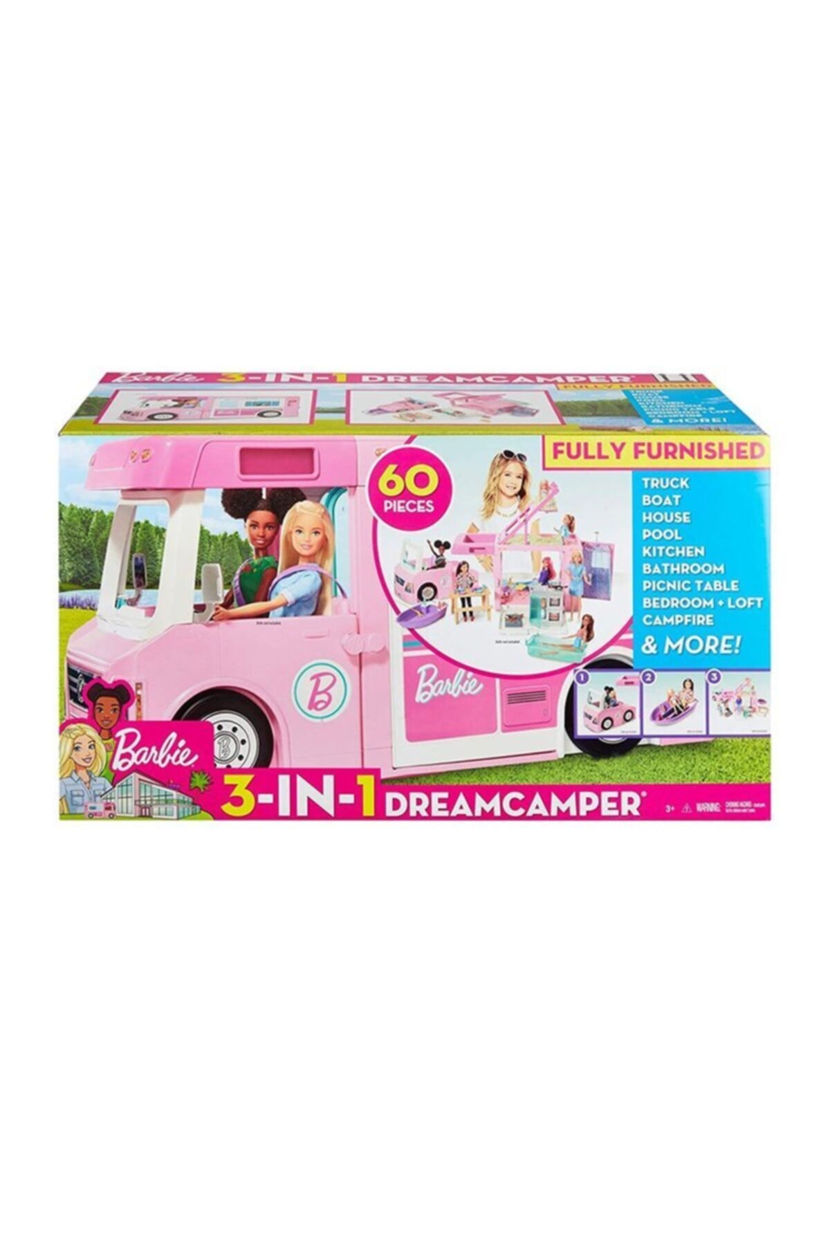 عروسک های اسباب بازی و لوازم جانبی کاروان رویایی سه در یک Barbie