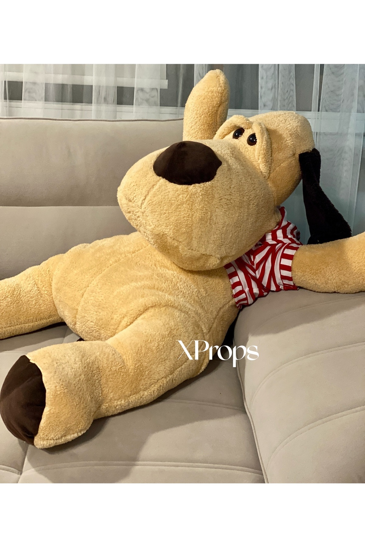اسباب بازی های پشمی 150 سانتی متر غول پیکر مخمل خواب دار نرم سگ بزرگ همراه در آغوش هدیه تولد روز مادر xprops