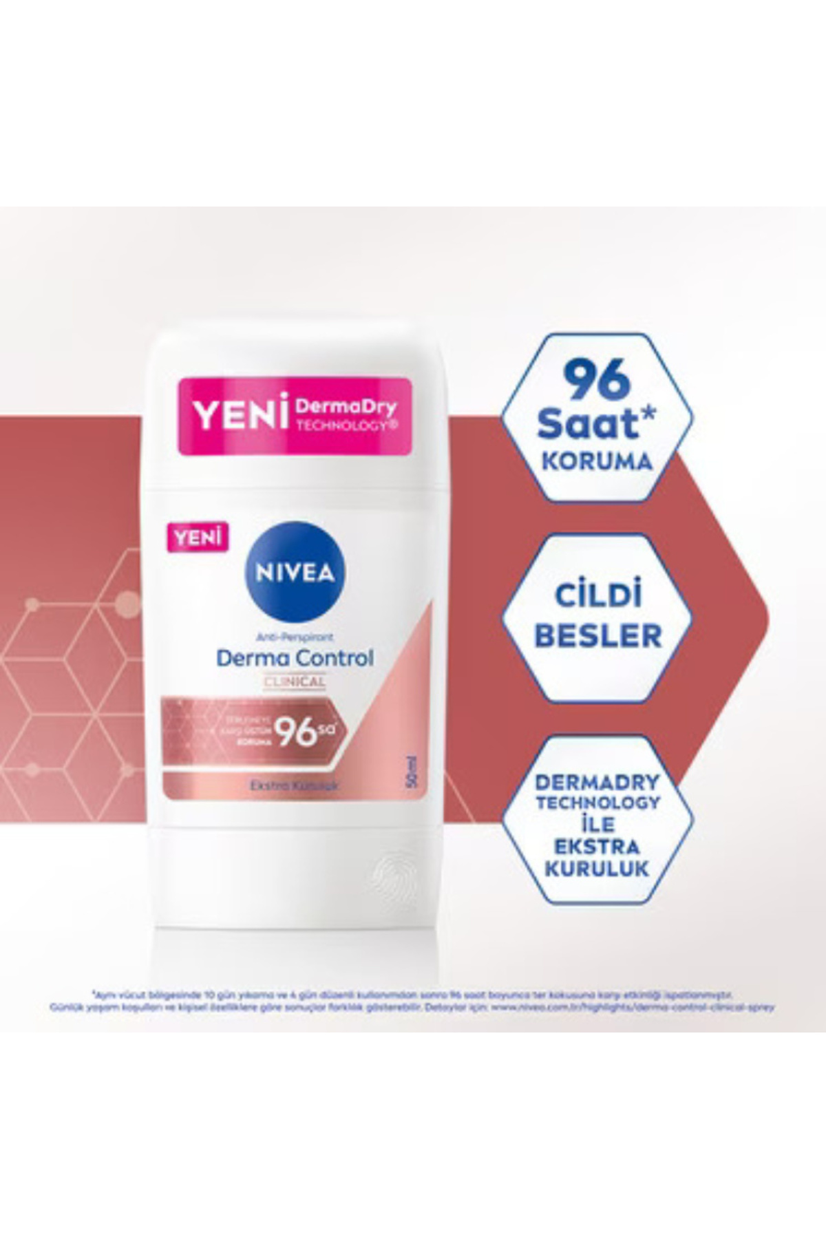 NIVEA ضد عرق استیک زنانه دارویی کنترل درمایی 50 میلی لیتری حاوی ویتامین