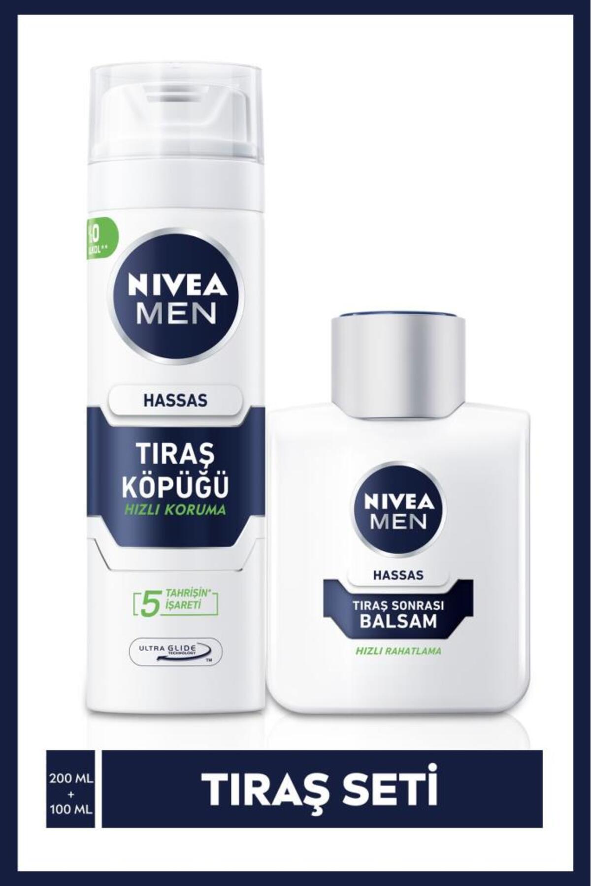 کف و ژل اصلاح فوم مردانه حساس 200 میل بالم 100 میلی لیتری پس از NIVEA