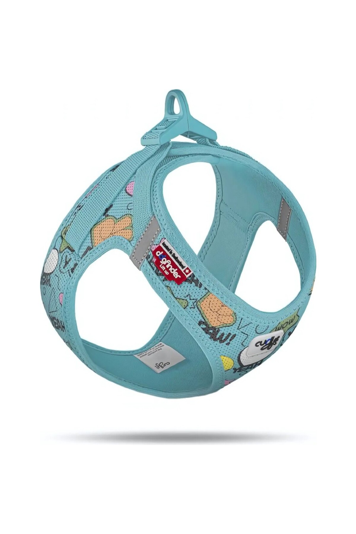 قلاده سینه‌ای سگ کرلی Curli مدل Clasp Air Mesh طرح کمیک چندرنگ
