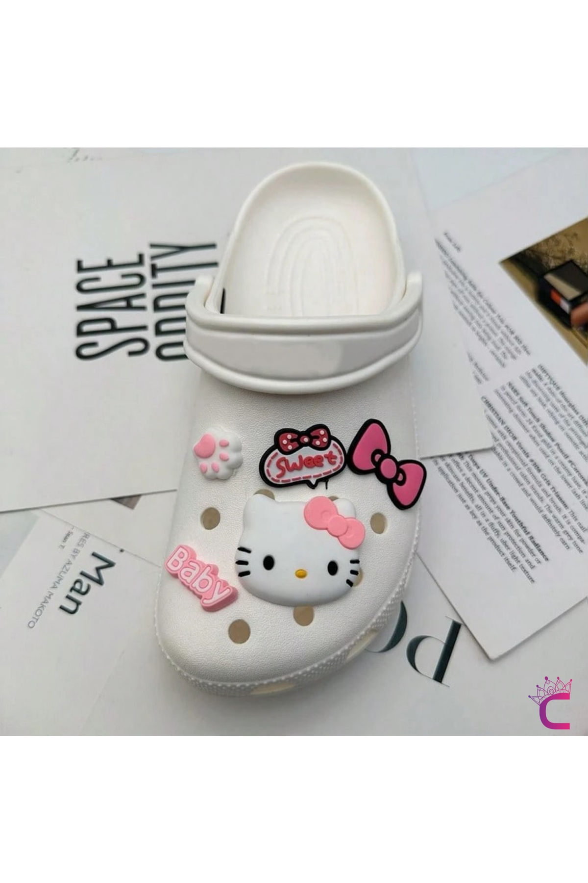 فیگور ست تزیینی دمپایی کودکان 10 تکه MUA HELLO KITTY JIBBITZ CROSS BEACH BAG CHARM SLIPPER ORNAMENTS CROCKS از ترکیه Cinderella