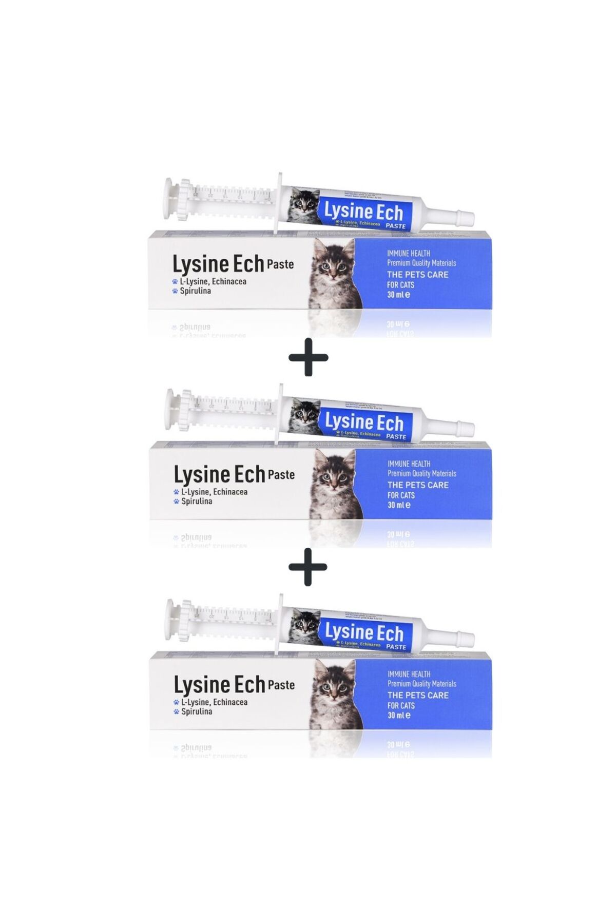 خمیر مکمل گربه Lysine Ech سارال ایلاچ Saral İlaç، ۳ عدد، ال-لیزین، اکیناسه و اسپیرولینا