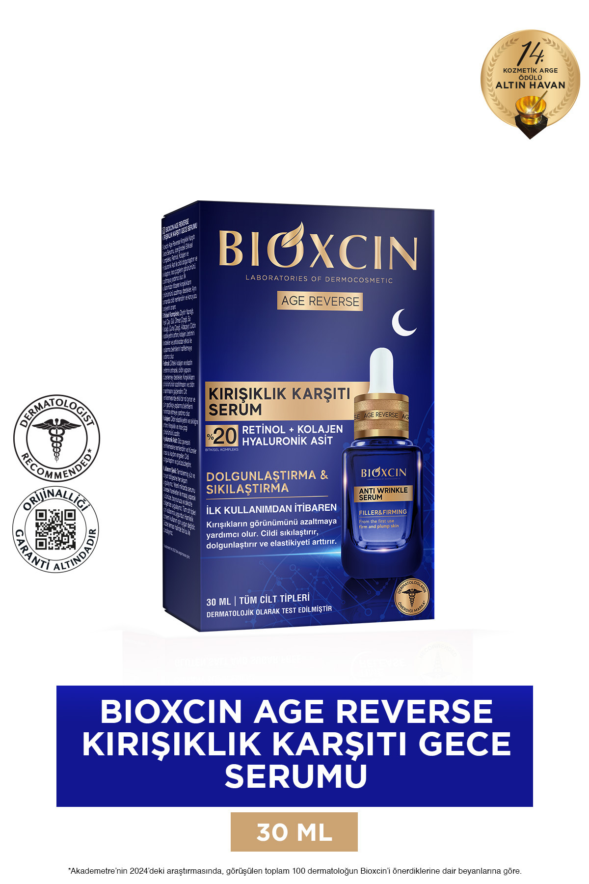 سرم پوست ضد چروک AGE REVERSE 30 ML 20% رتینول کلاژن سازی سفتی Bioxcin