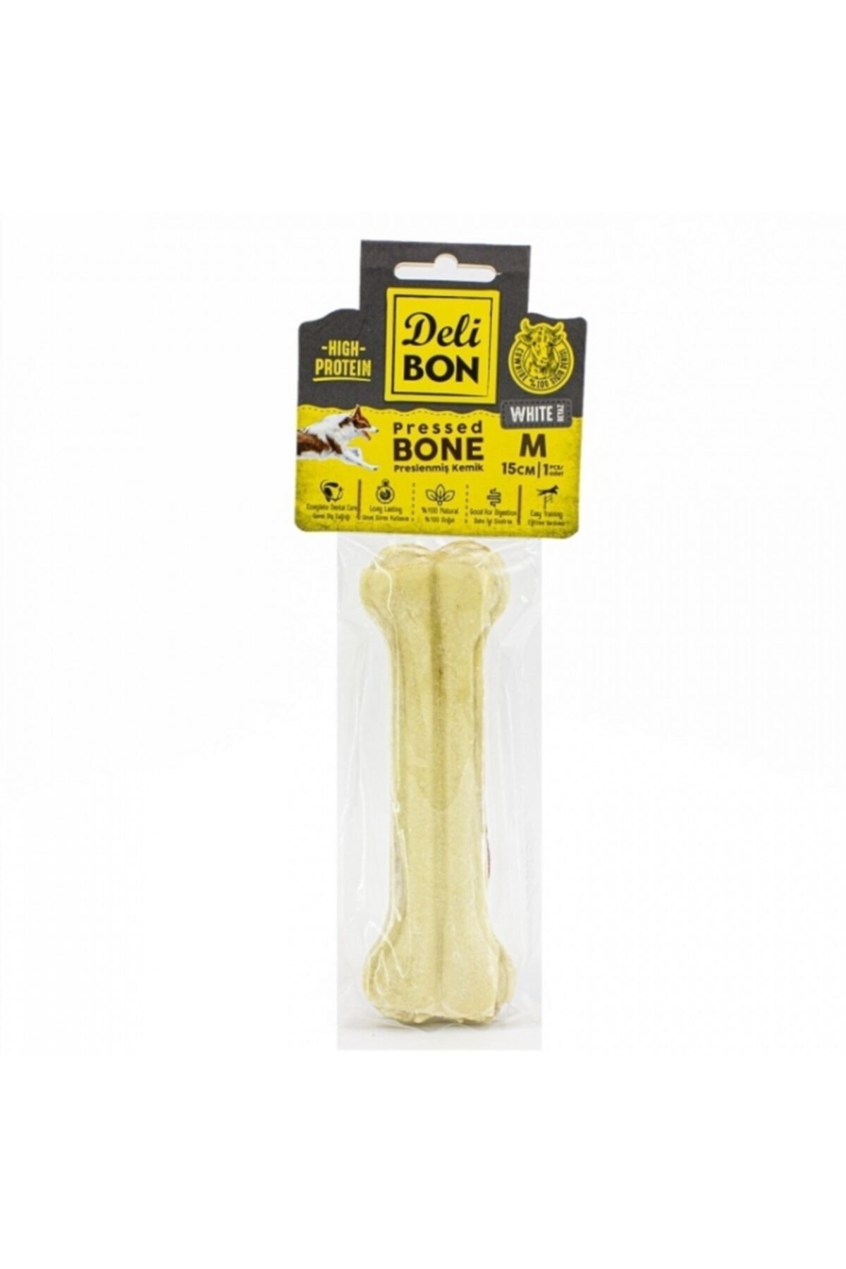استخوان تشویقی سگ Delibon از چرم طبیعی، ۱۵ سانتی‌متر، ۱ عدد، سفید، داگی Doggie