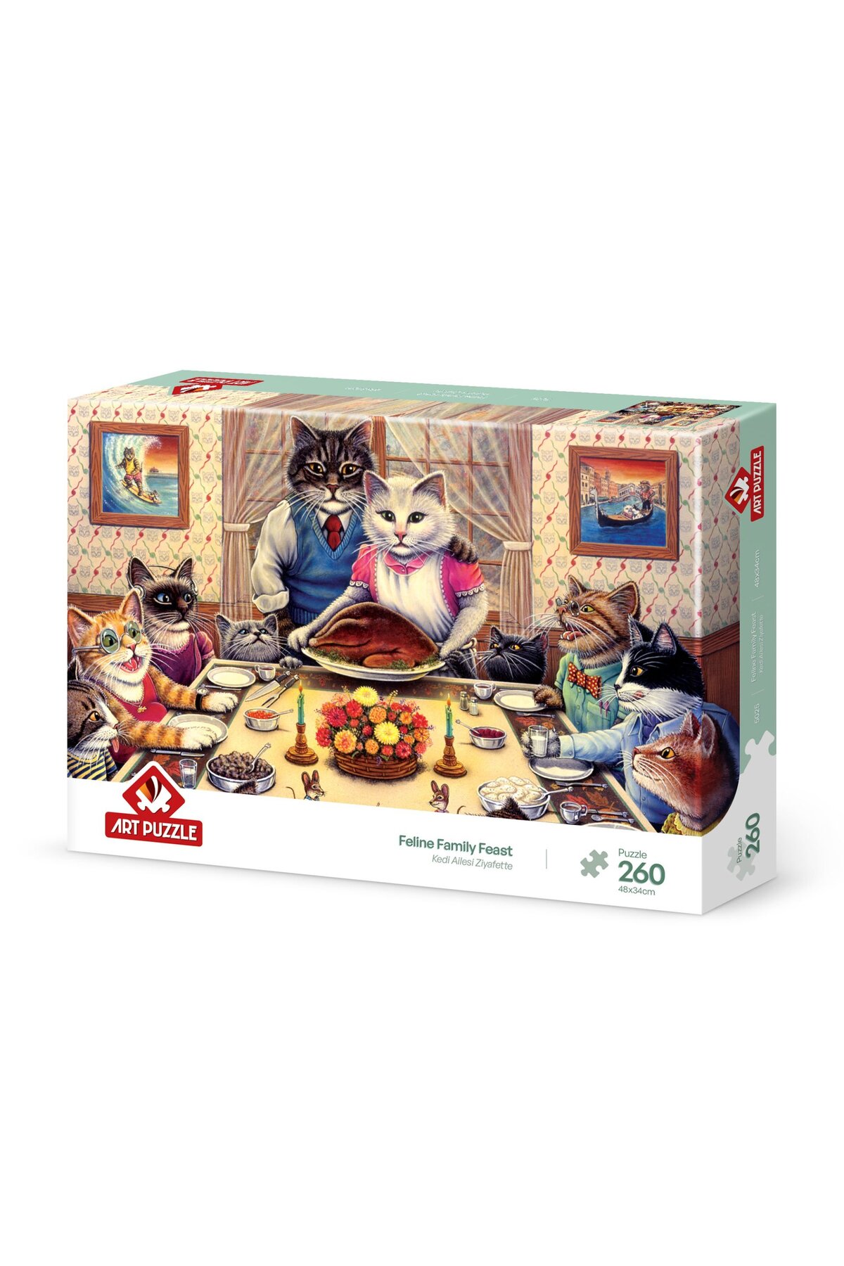 پازل ها و یاپبوزهای کودک خانواده گربه 260 قطعه در جشن اورجینال ارت Art Puzzle