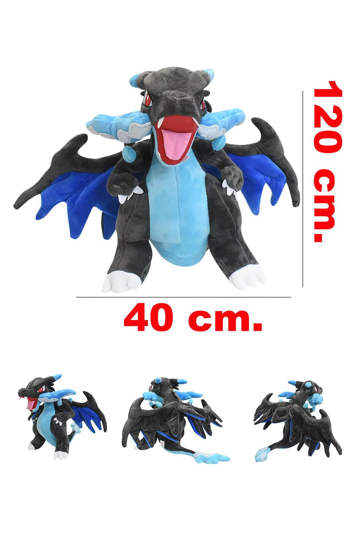 اسباب بازی های پشمی FABRIC XXL POKEMON MEGA CHARIZARD X DRAGON FIGURE PULSH TOY SLEEPING & PLAYMATE 120 سانتی متری وارداتی. e-life shop