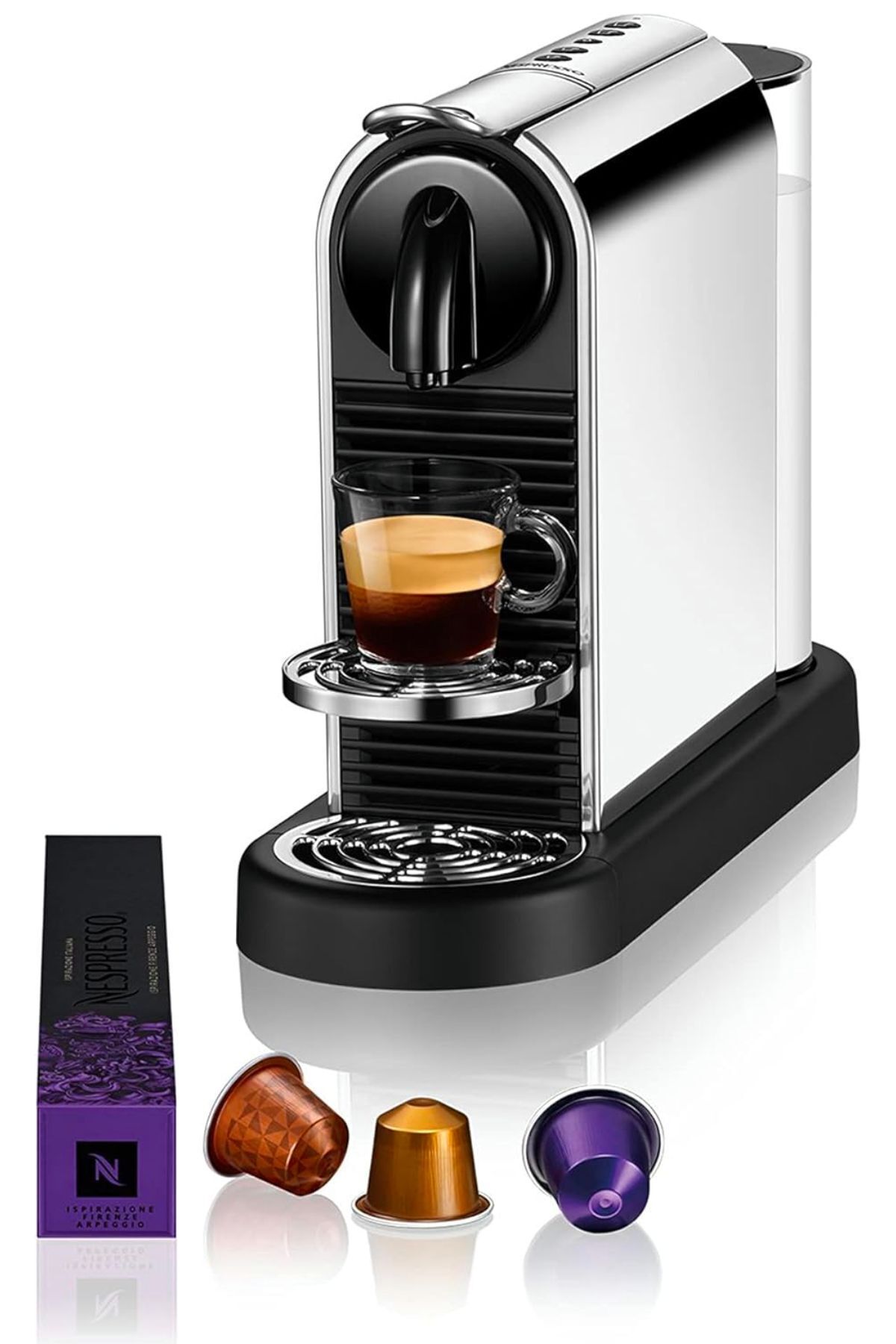 دستگاه اسپرسو و کاپوچینو قهوه ساز کپسول فولادی ضد زنگ D140 CITIZ PLATINUM اورجینال Nespresso