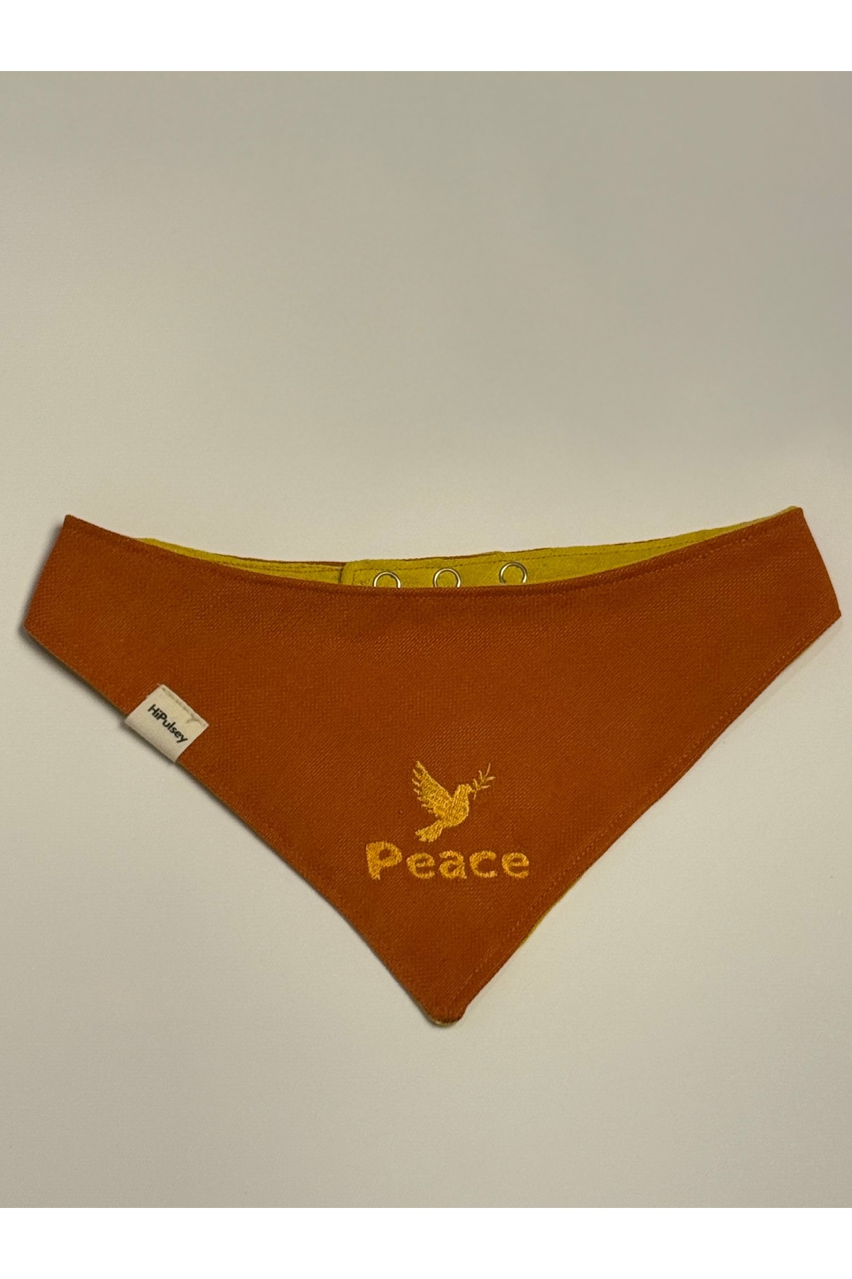 دستمال گردن سگ های‌پالسی HiPulsey Peace Basic با طرح گلدوزی، نارنجی
