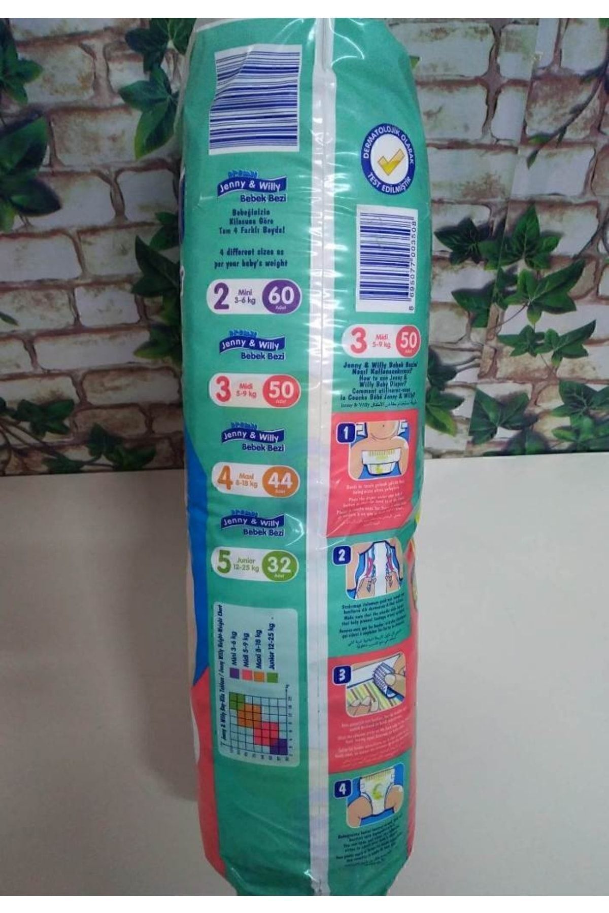 پوشک بچه 3 میدی 5 9 کیلویی 50 عددی کرمی اورجینال Jenny