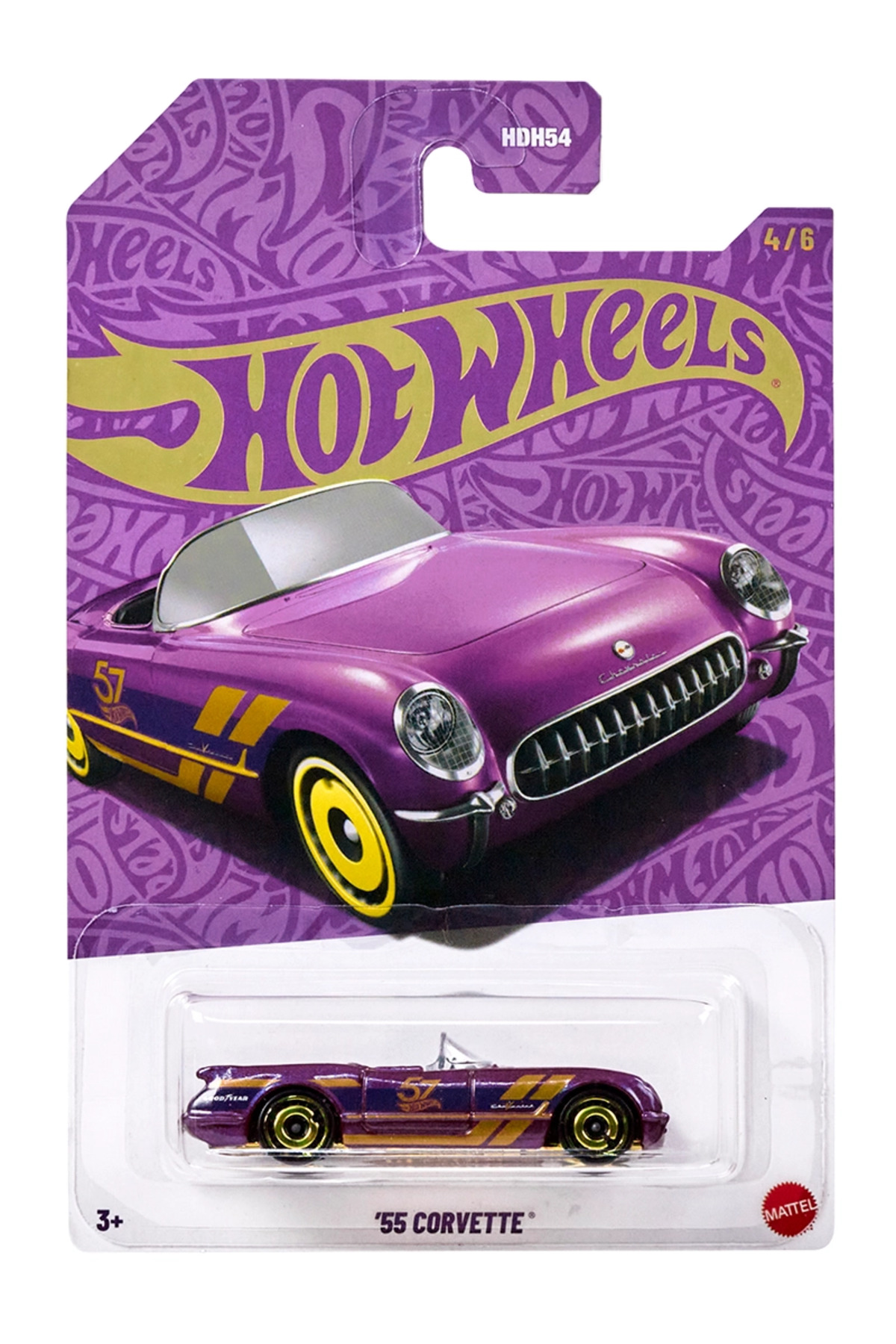 ماشین اسباب بازی '55 CORVETTE CARD MODEL هات ویلز اورجینال HOT WHEELS