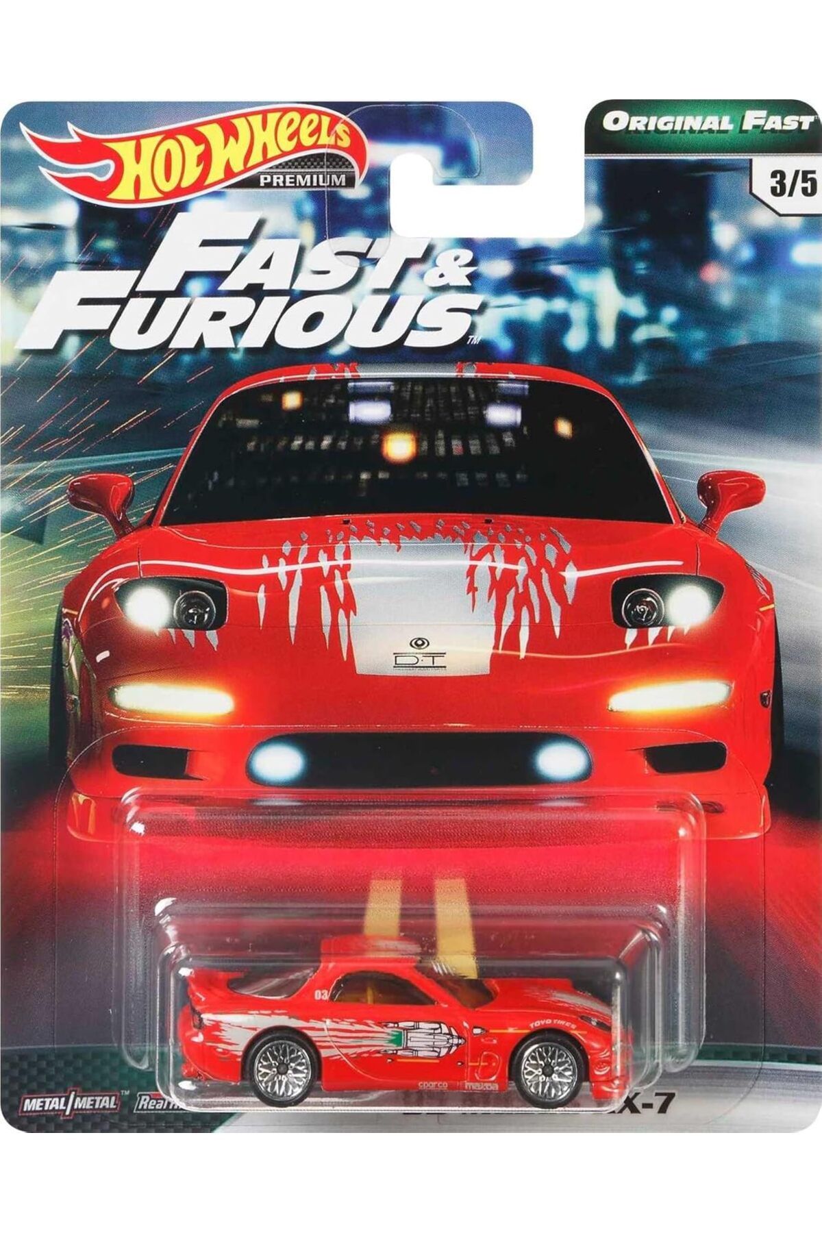 ماشین اسباب بازی حق بیمه F&T FAST اصلی THE AND FURIOUS '95 MAZDA RX 7 GBW82 هات ویلز اورجینال HOT WHEELS