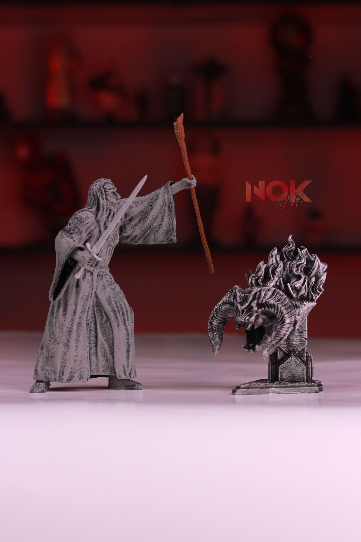 فیگور مجموعه دو نفره گاندالف و بالروگ ارباب حلقه ها LOTR از ترکیه GÜRCÜ 3D