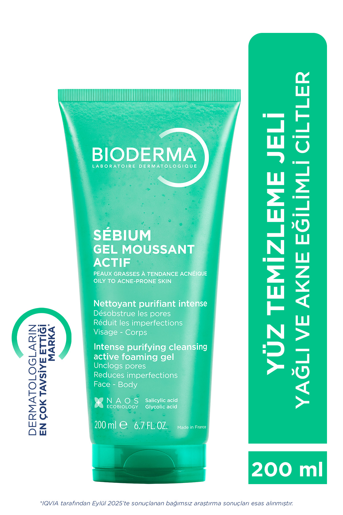 فومینگ ژل شستشو پوست چرب مدل موسانت اکتیو با حجم  ۲۰۰ میل بایودرما Bioderma