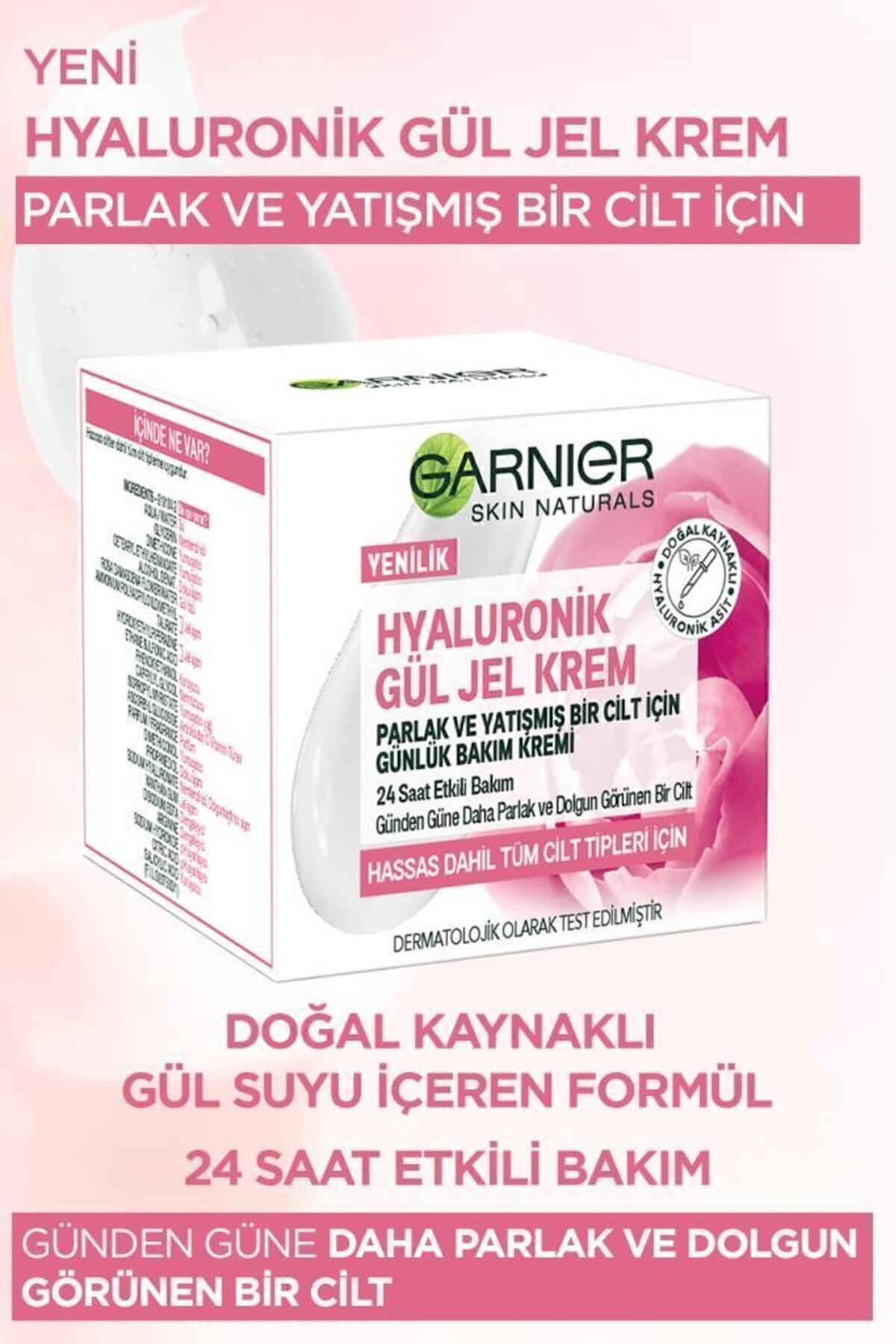 Garnier ژل رز هیالورونیک کرم کرم مراقبت روزانه برای پوست روشن و تابان