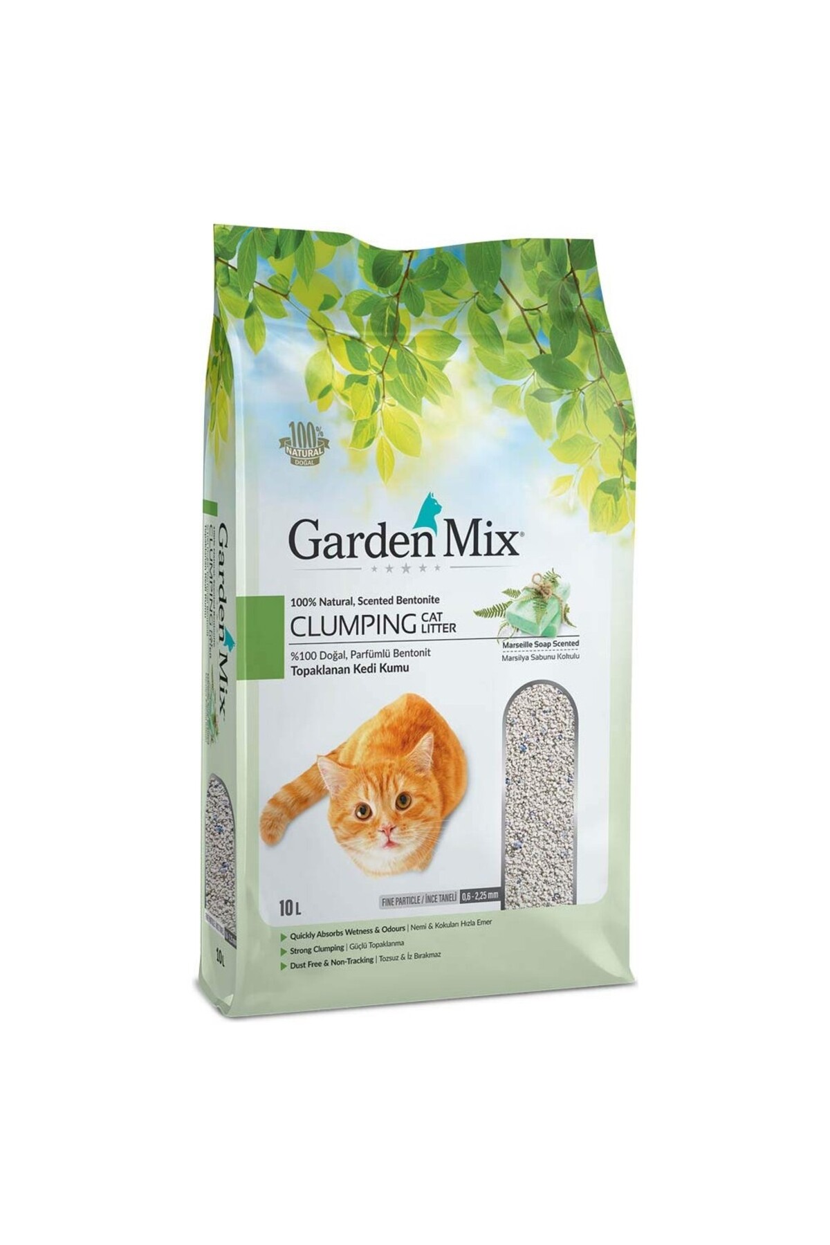خاک گربه بدون عطر و دانه‌درشت گاردن‌میکس Gardenmix، ۱۰ لیتر