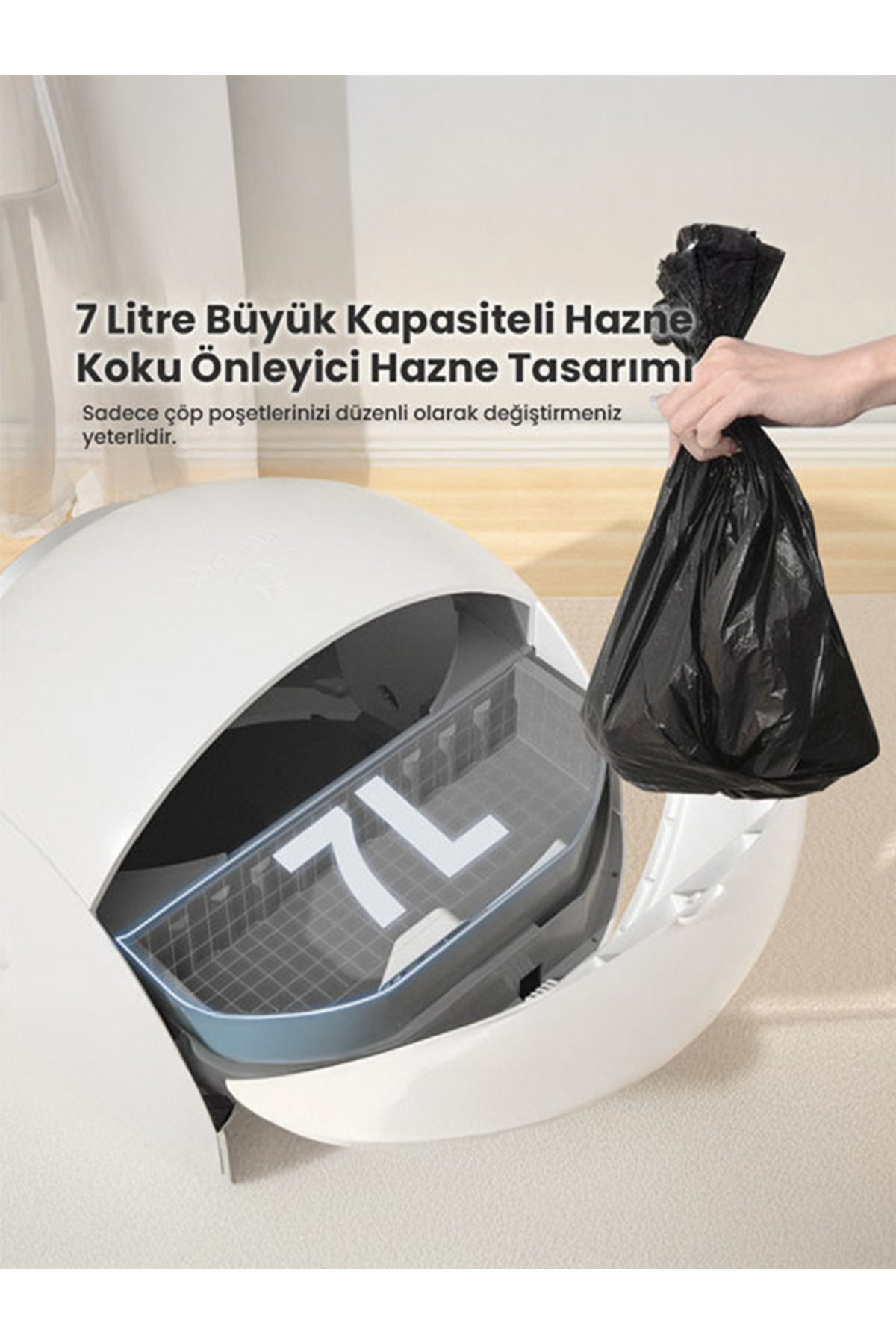 توالت خودکار گربه الکترون Electron Uzay Kasa نسل دوم Smart Pro، مدل T28946 سفید