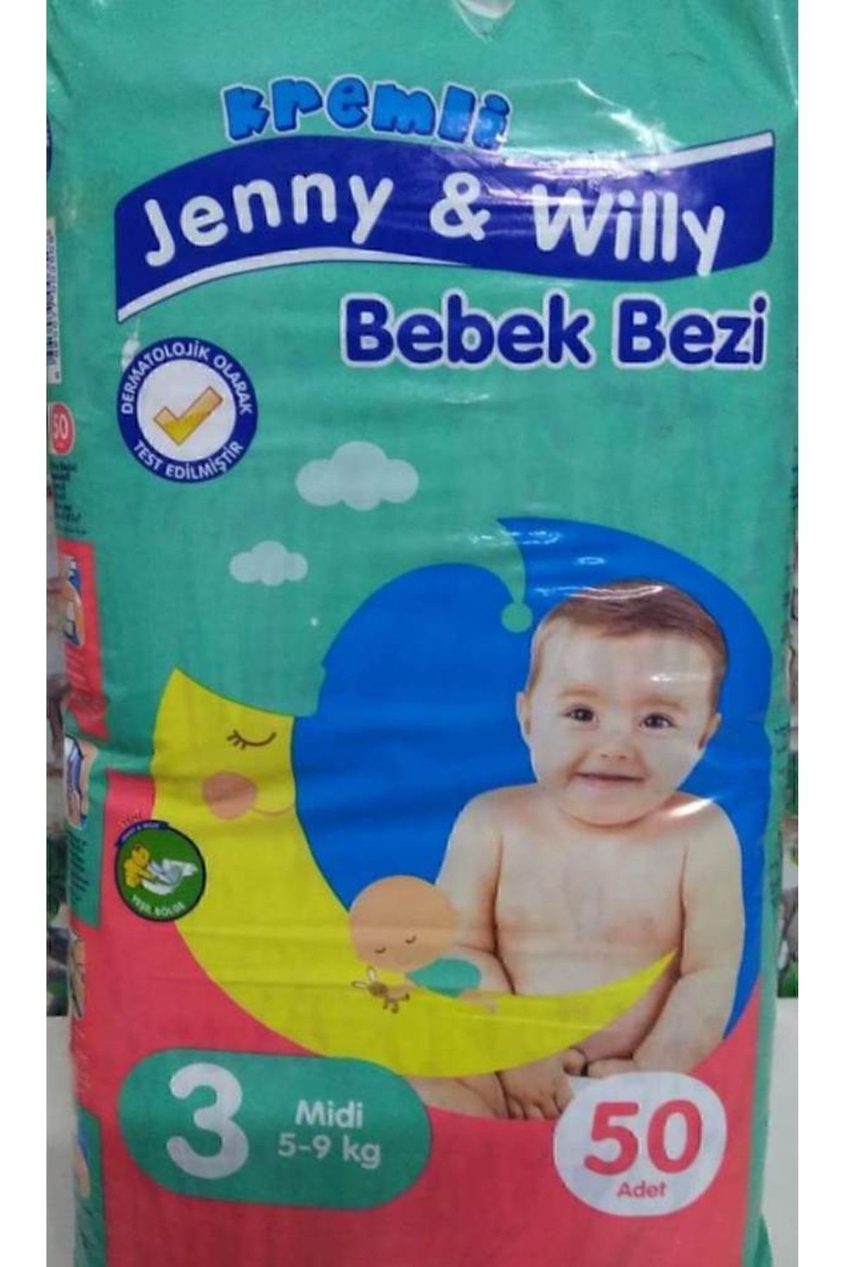 پوشک بچه 3 میدی 5 9 کیلویی 50 عددی کرمی اورجینال Jenny
