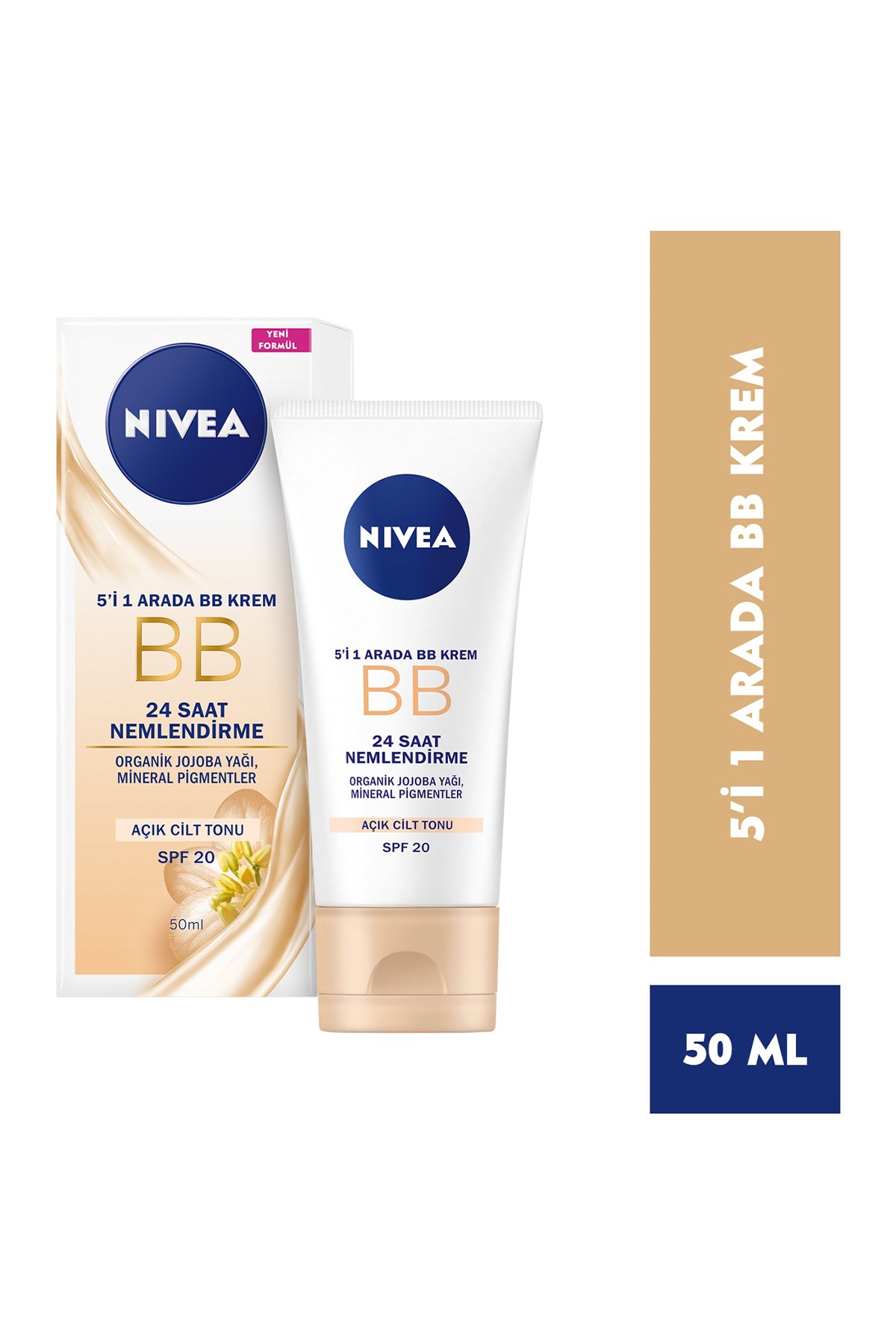 NIVEA کرم رطوبتی بی بی کرم رنگ پرکردن پوست سبک 50 میلی لیتر