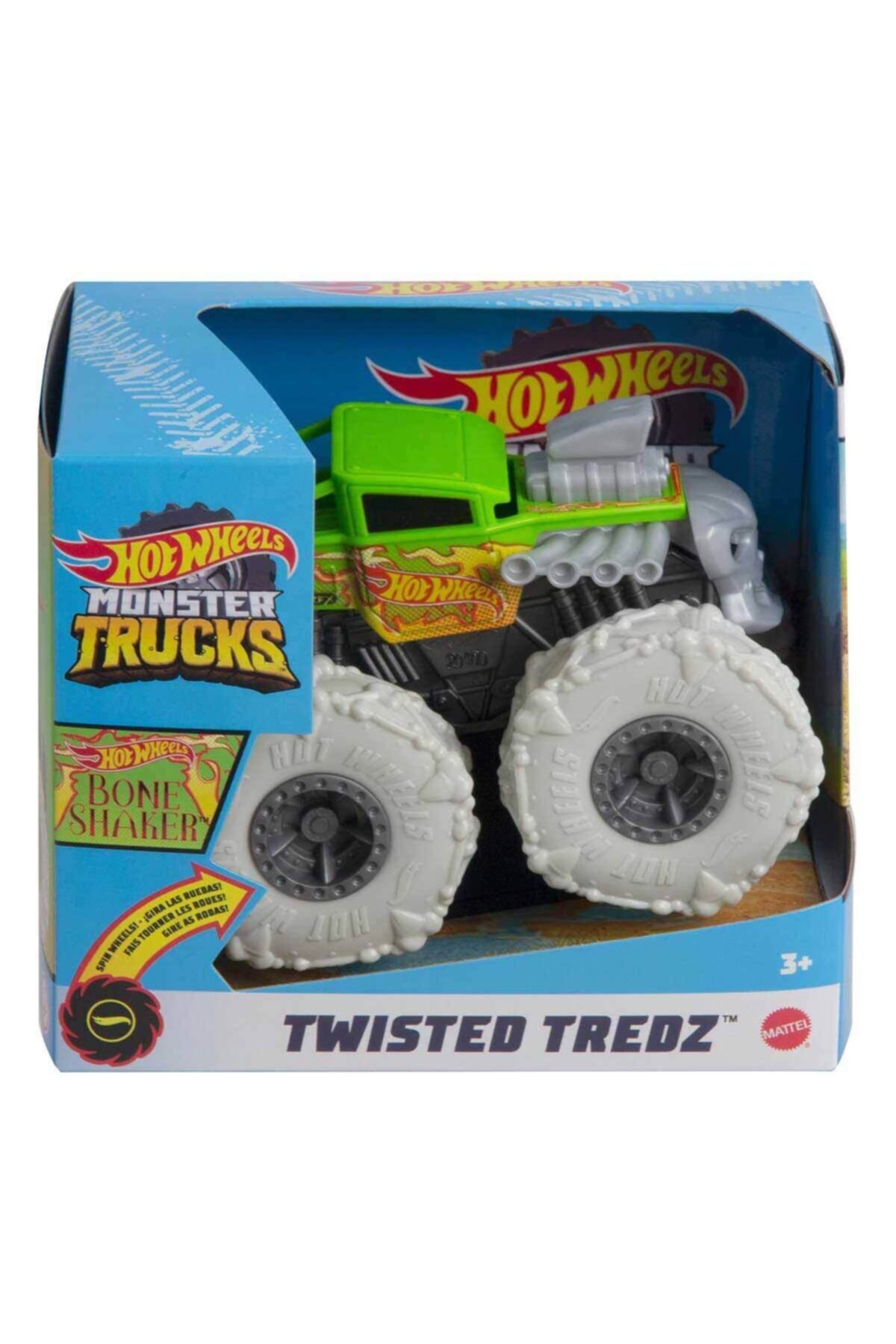 ماشین اسباب بازی MONSTER TRUCKS PULL DROP CARS GVK37 BONE SHAKER GREEN از ترکیه HOT WHEELS