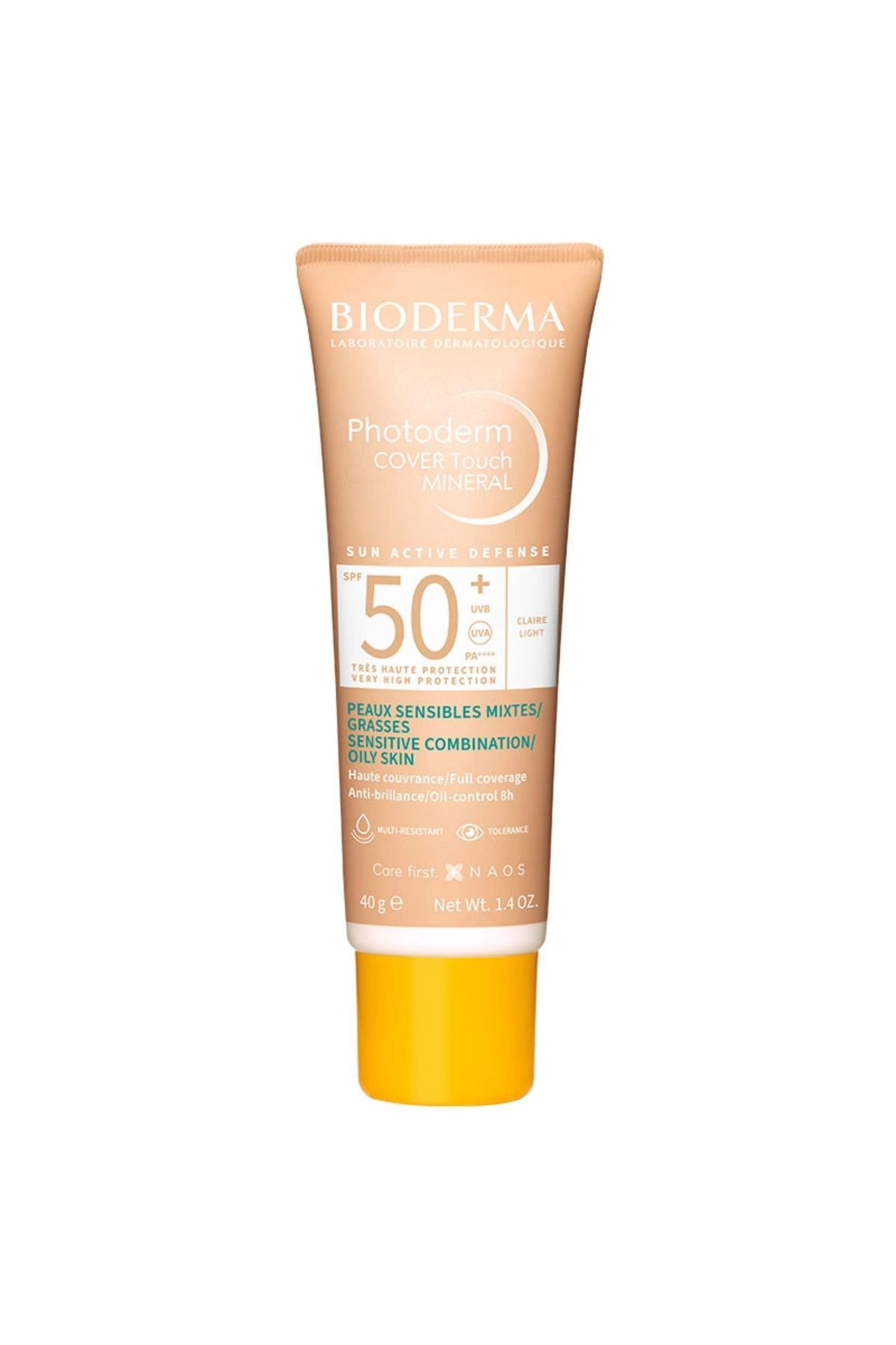 Bioderma کرم ضدآفتاب معدنی Photoderm Cover Touch SPF 50 با حجم 40 گرم روشن