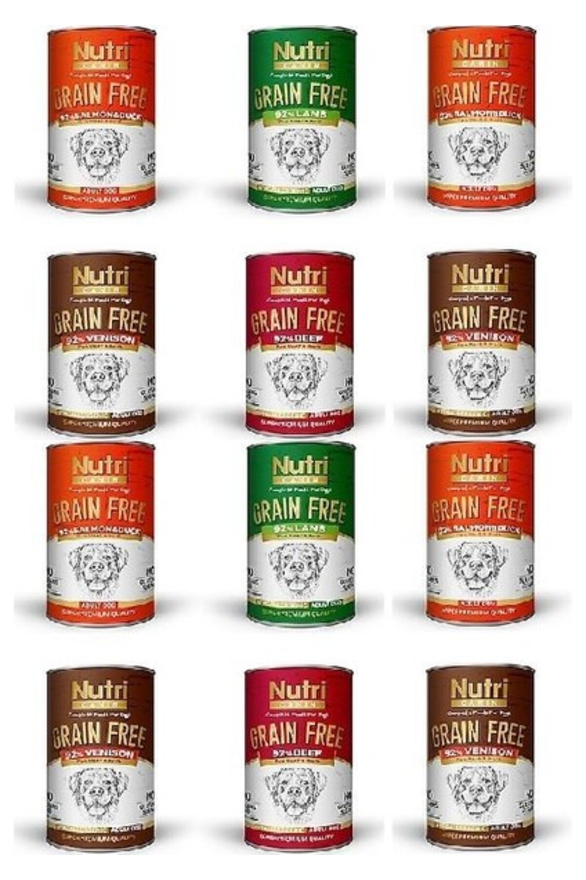 کنسرو غذای سگ بالغ اورقینل Orqinel Nutri Canin با گوشت مخلوط و بدون غلات، ۱۲ عددی، هر قوطی ۴۰۰ گرم