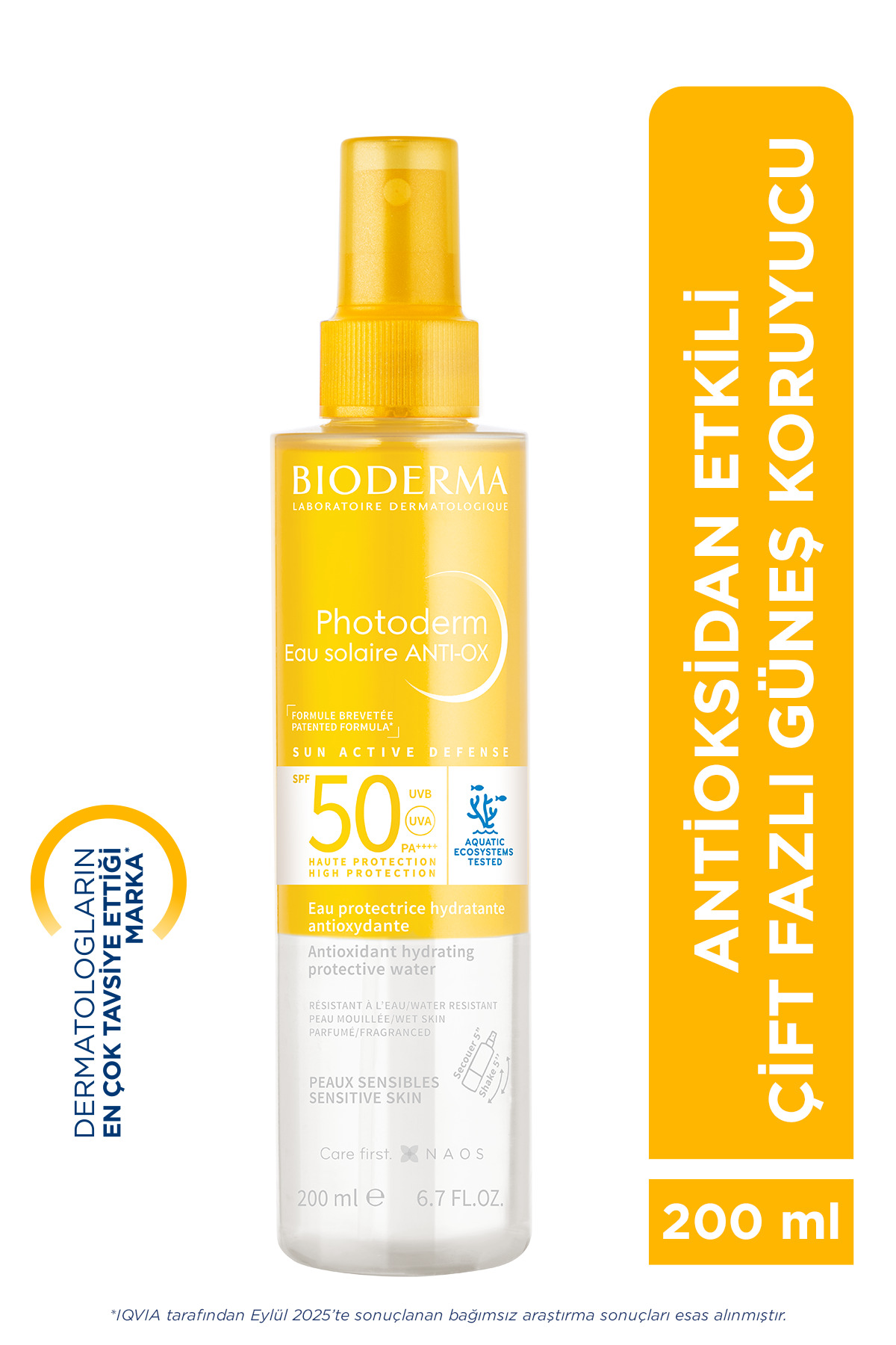 کرم ضد آفتاب صورت PHOTODERM ANTIOX PROTECTION SUN WATER SPF50 200 میل Bioderma