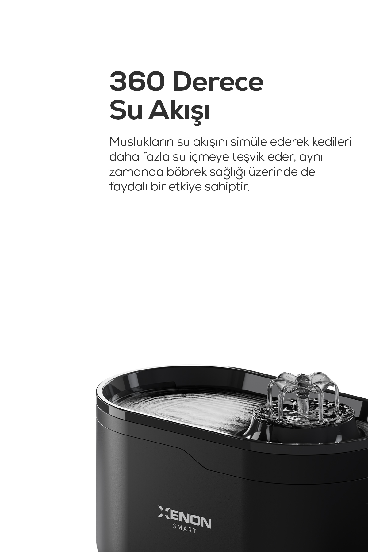 آبخوری فواره‌ای هوشمند گربه زنون اسمارت Xenon Smart، وای‌فای، خودکار و مشکی X8650