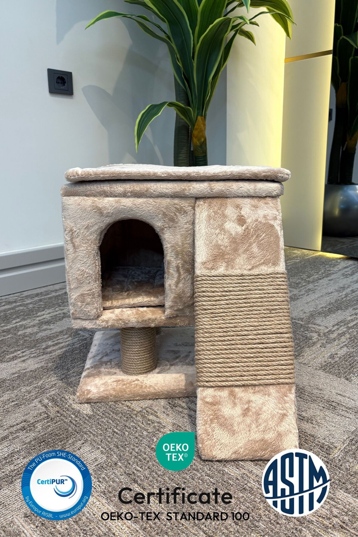 اسکرچر و محل استراحت گربه پت دریمز Pet Dreams Harvey Lüks، مدل 420100-001-008 بژ