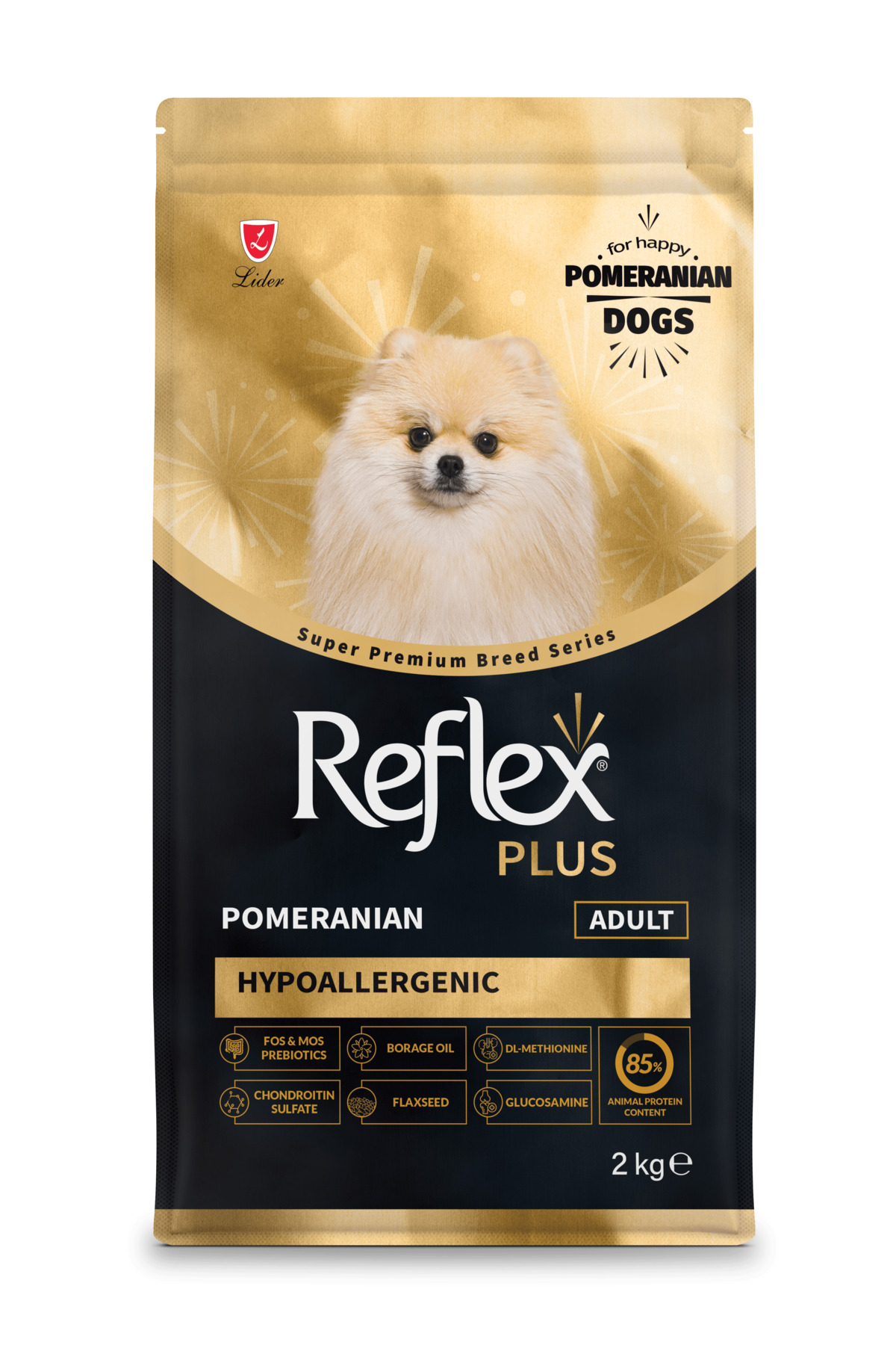 غذای خشک سگ پامرانیان بالغ رفلکس Reflex Plus هیپوآلرژنیک، ۲ کیلوگرم (RFX-602)