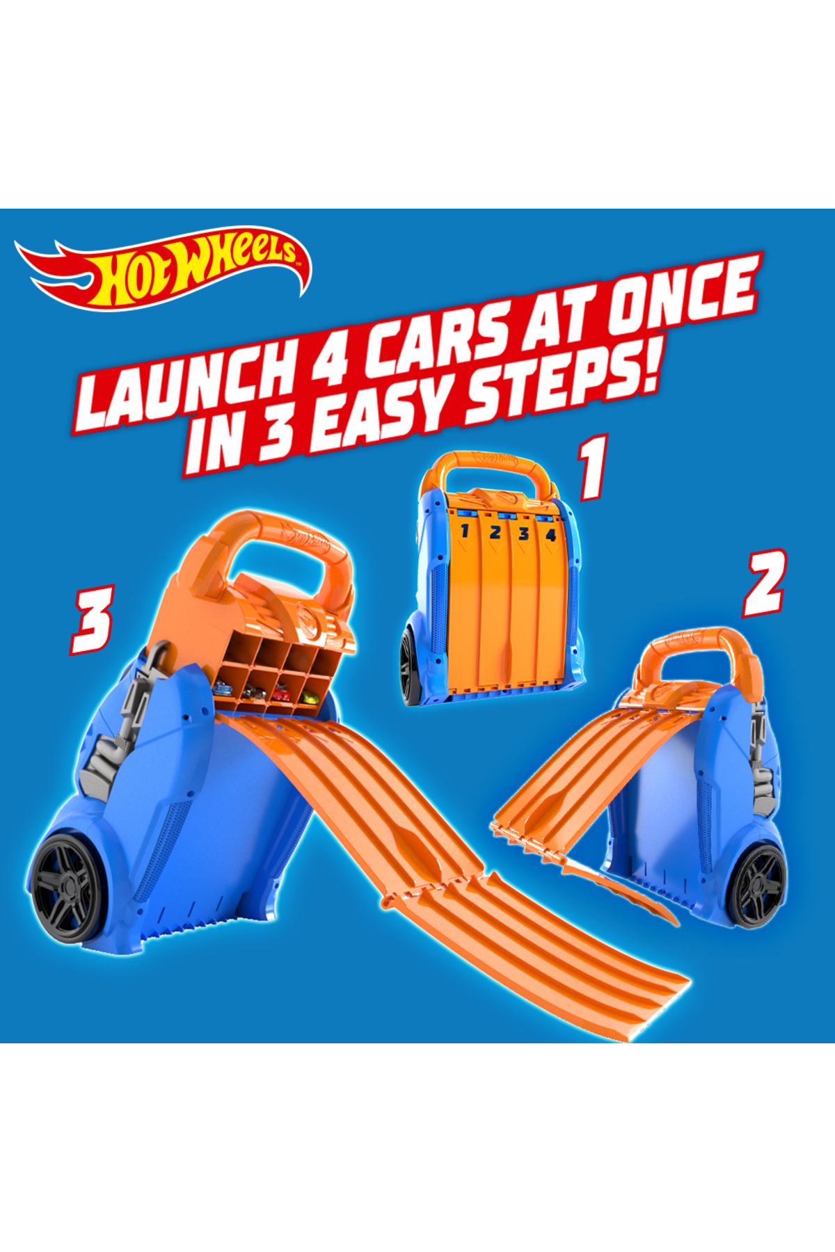 ماشین اسباب بازی MULTI LAUNCHER CASE 20 CARS STORAGE AND RAMP HWCC14 هات ویلز اورجینال HOT WHEELS