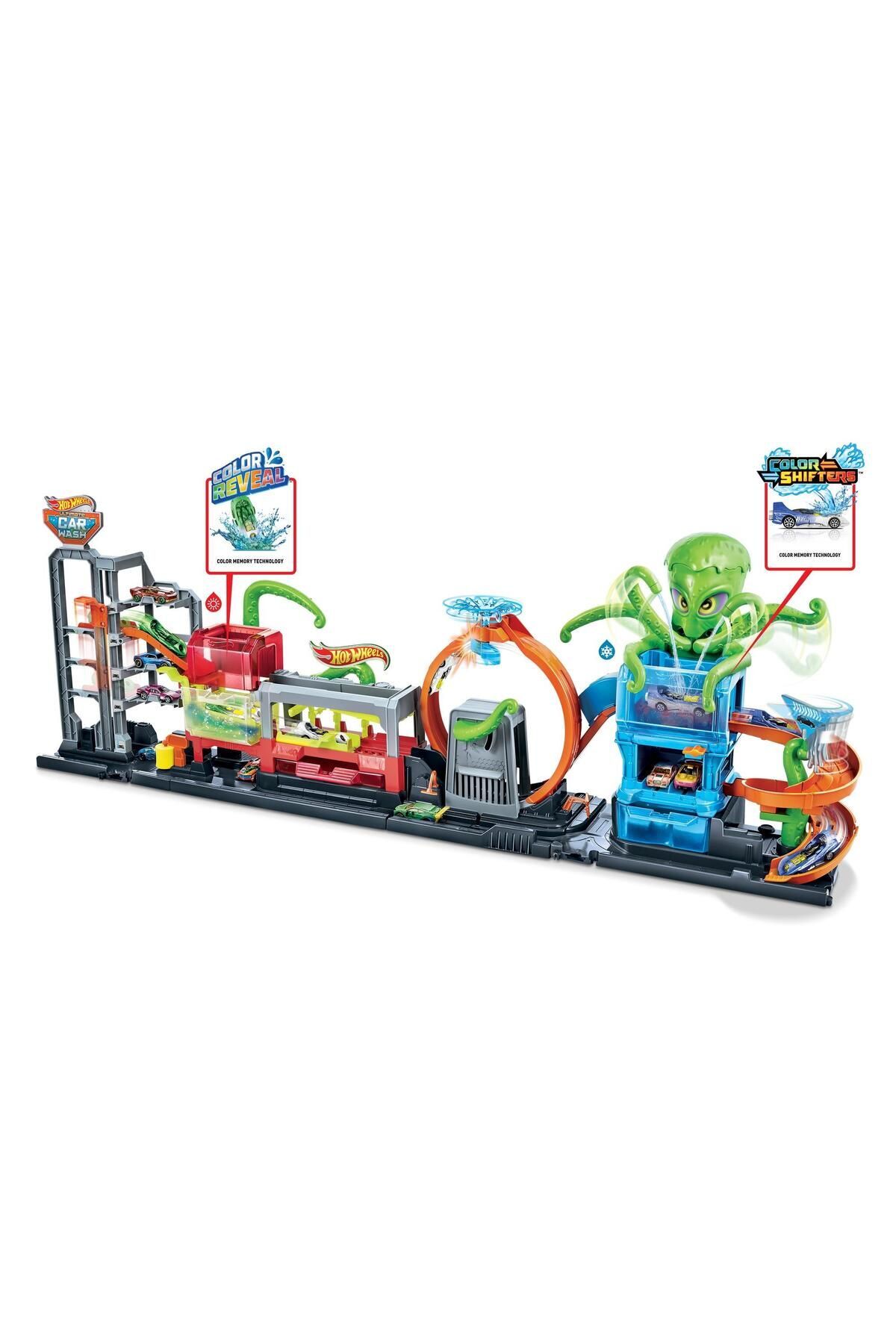 ماشین اسباب بازی SET شستشوی اتومبیل با هشت پا غول پیکر | GTT96 هات ویلز اورجینال HOT WHEELS