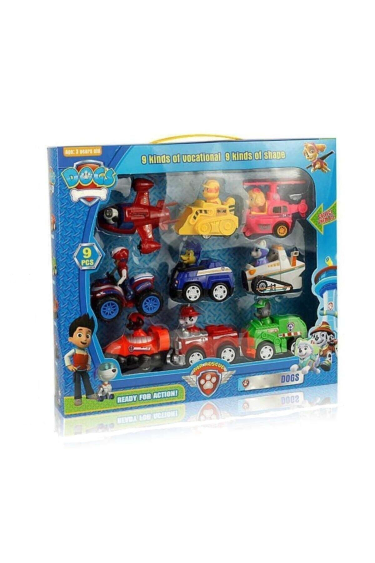 اسباب بازی های فیگور دیگر DOGS PAW PATROL ست 9 تکه فیگورها با وسیله نقلیه مختلف DUTY VEHICLES Genel Markalar