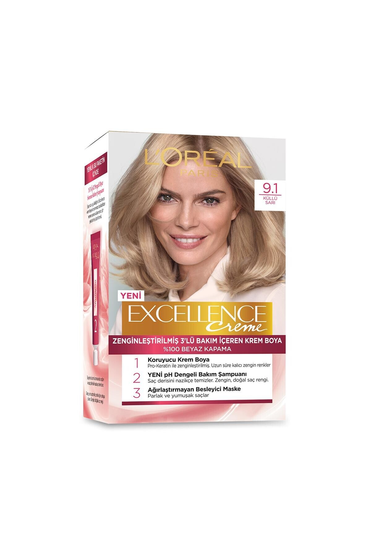 رنگ مو مردانه و زنانه EXCELLENCE IMEDIA EXCEL 9.1 آمیزی موی خاکستر زرد L'Oreal Paris