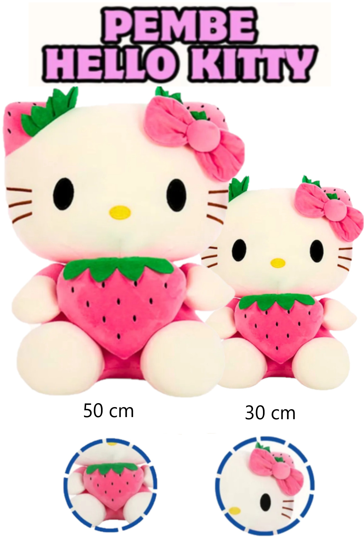 اسباب بازی های پشمی اسباب‌بازی مخملی با روبان 50 سانتی‌متری + 30 پکیج دو معامله Hello Kitty