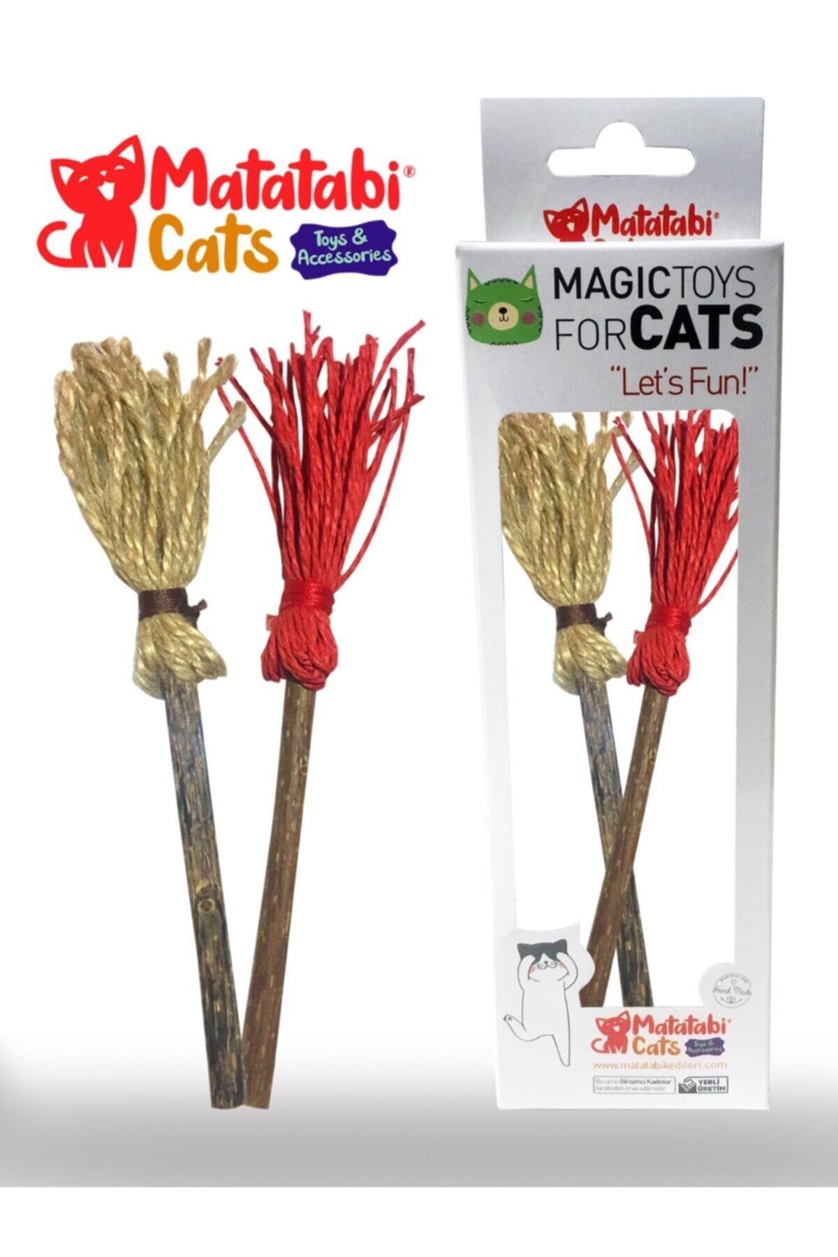اسباب‌بازی جویدنی گربه ماتاتابی کتس MATATABİ CATS، ۲ چوب طبیعی بنددار قرمز