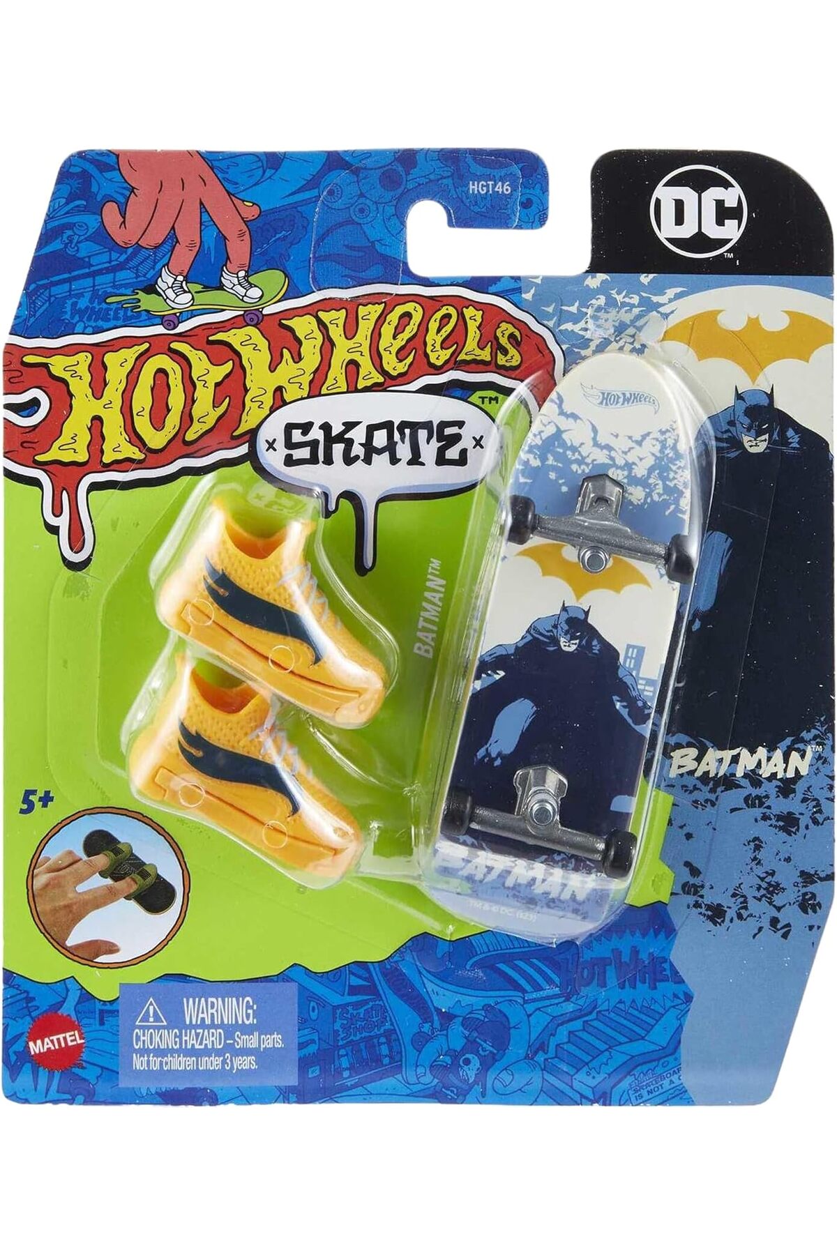 ماشین اسباب بازی کفش های اسکیت و انگشت FIRKET BATMAN DC COMICS. کالاهای رسمی هات ویلز اورجینال HOT WHEELS