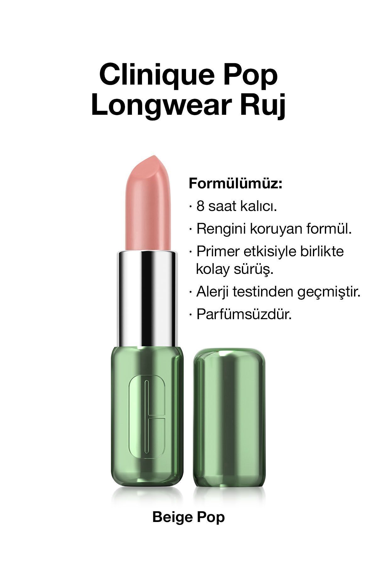 رژ لب POP LONGWEAR ™ دائمی در تمام طول روز رنگ: BEIGE 3.9G | ساتن پایان Clinique