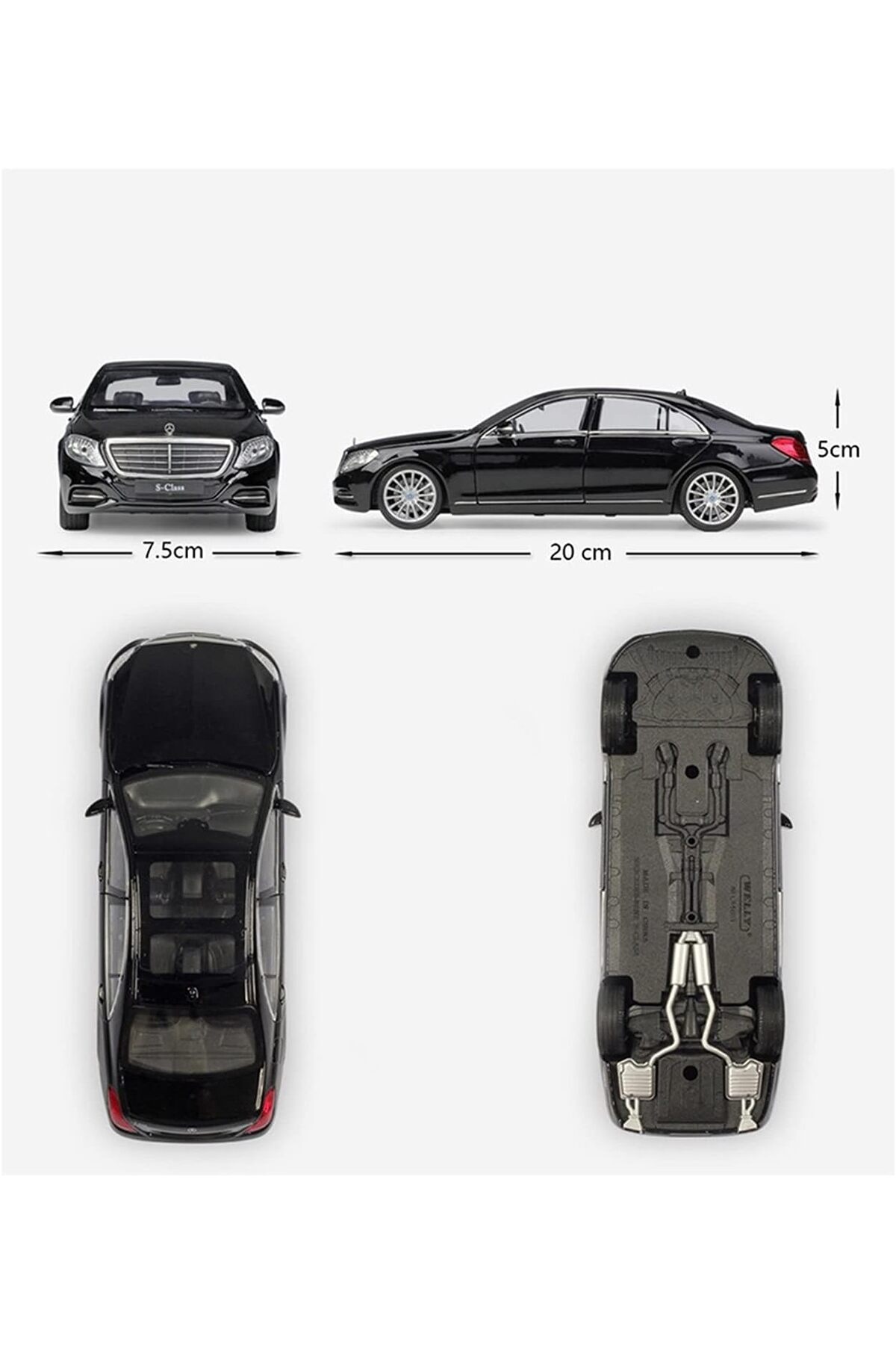 ماشین اسباب بازی مرسدس بنز S CLASS 1:24 SCALE DIECAST MODEL CAR BLACK EDITION اصل دارای مجوز Cici Oyuncak