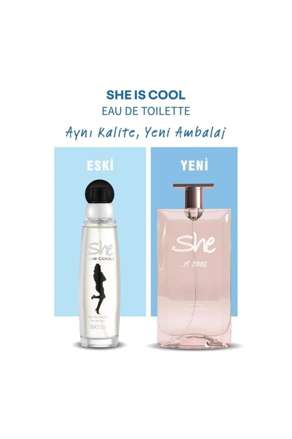 عطر زنانه Cool با حجم 50 میلی لیتر و رنگ متالیک She