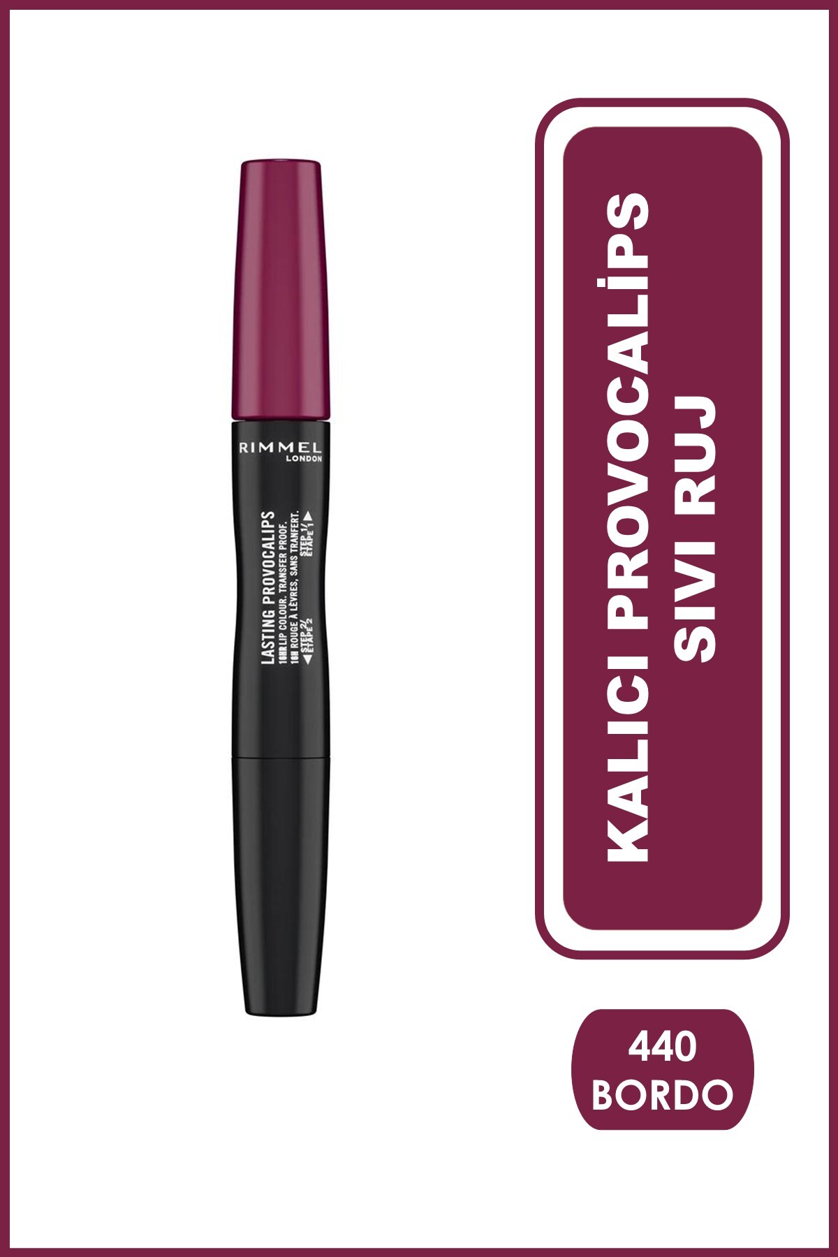 رژ لب مایع دائمی PROVOCALIPS 440 BORDEAUX SWOON 7.5ML Rimmel London