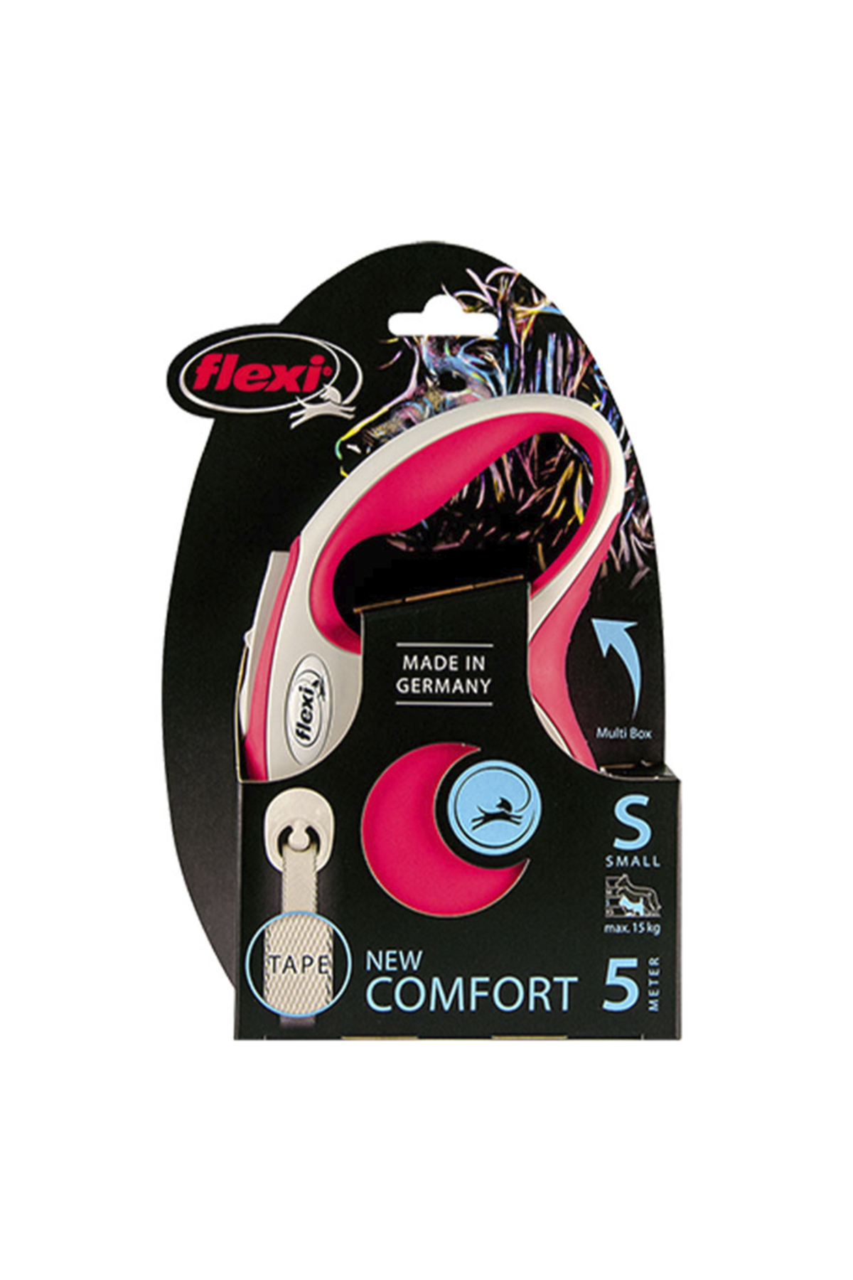قلاده نواری سگ فلکسی Flexi New Comfort، سایز S، قرمز، ۵ متر