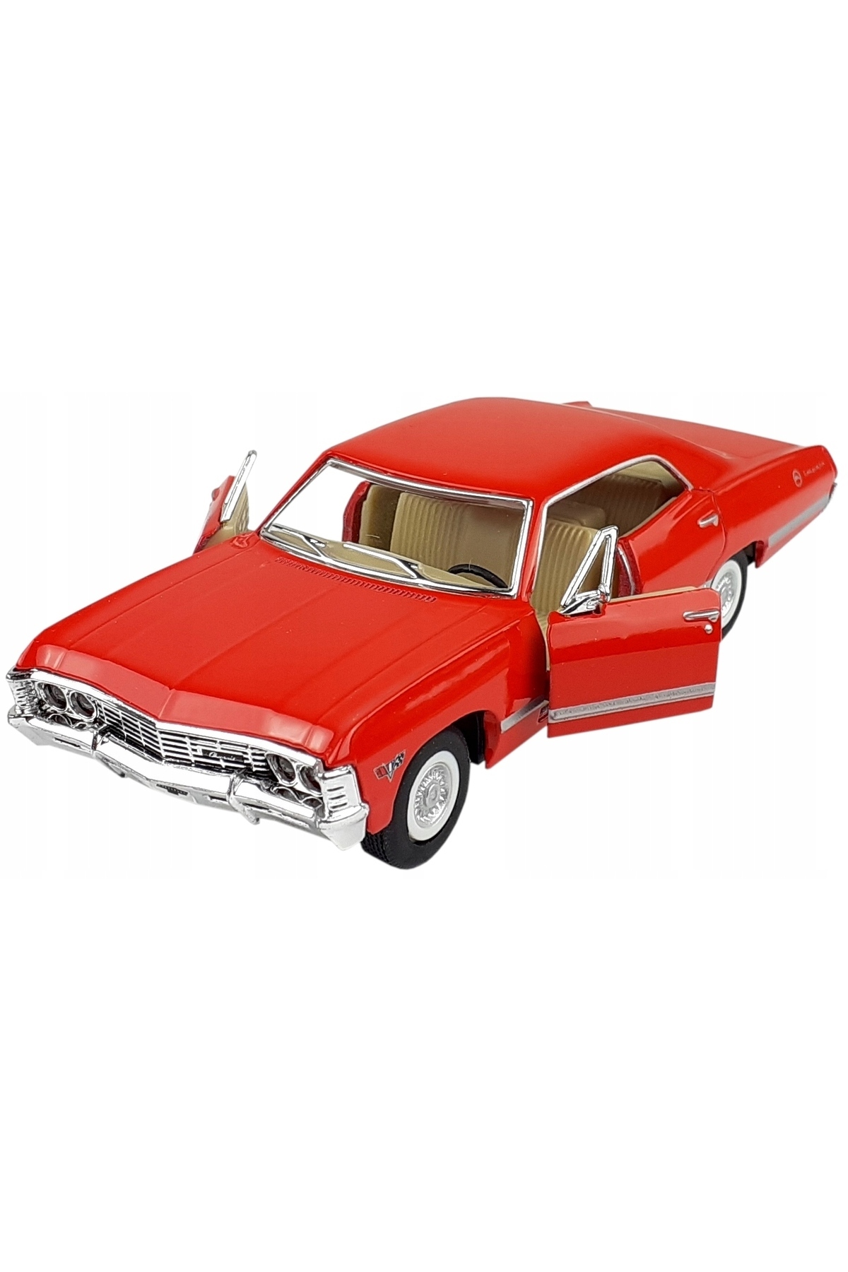 مدل خودرو شورولت ایمپالا 1967 1:34 DIECAST CAR RED اورجینال Kinsmart