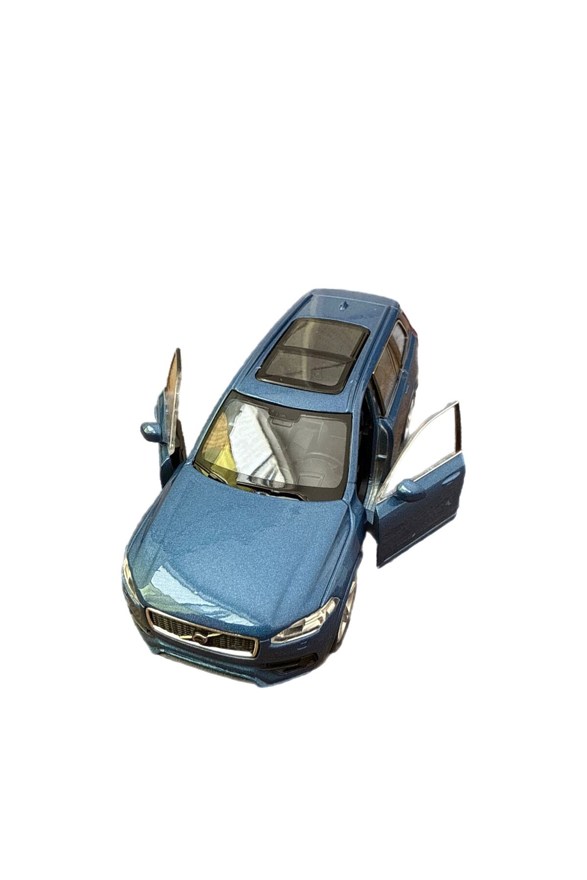 مدل خودرو ماشین اسباب بازی VOLVO XC90 2015 با مجوز فلزی کشش و رها کردن 11 سانتی متر آبی اورجینال alpmodel
