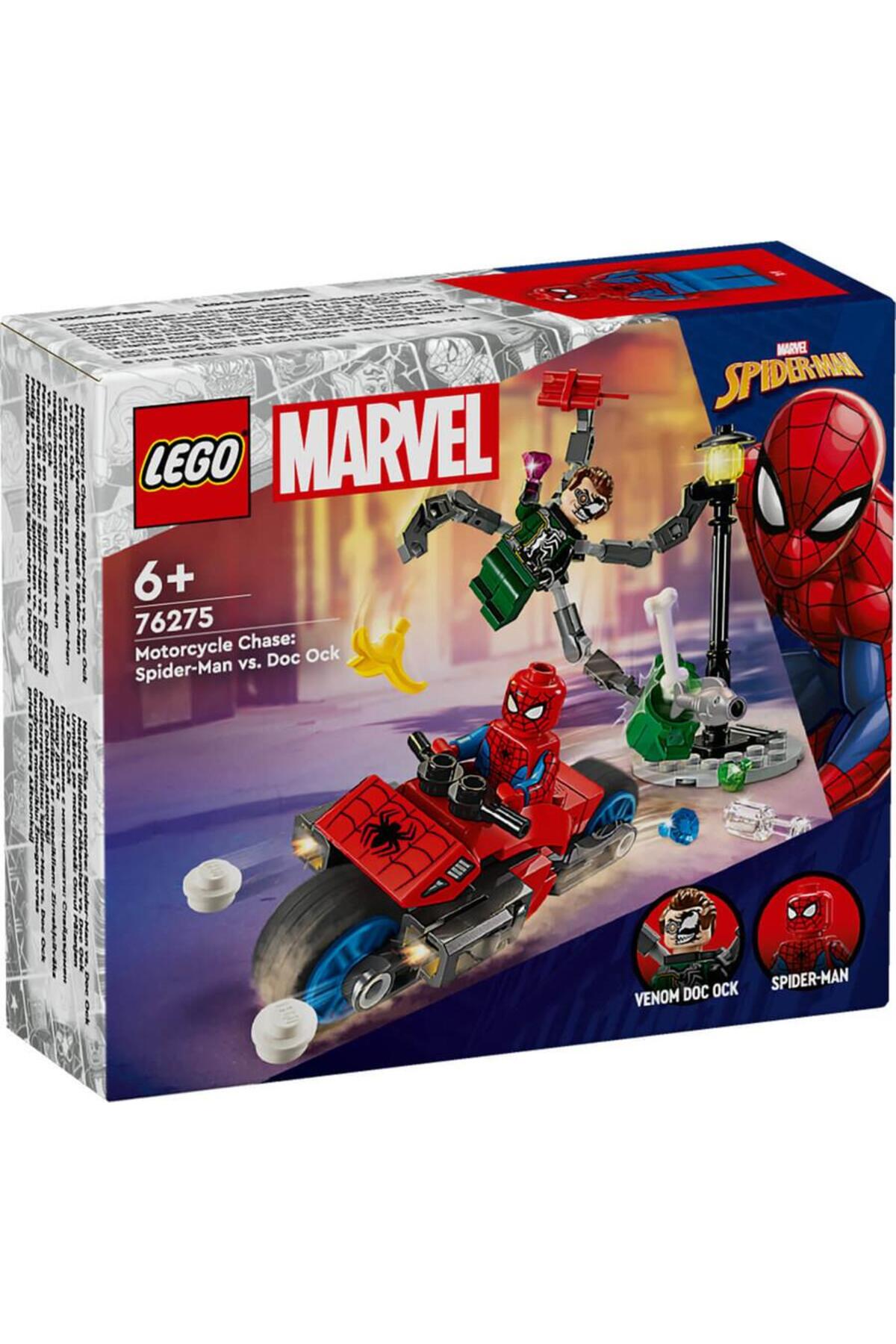 لگو و اسباب بازی های ساخت محور ® | مجموعه ساز MARVEL MOTORCYCLE CHASE SPIDER MAN VS. DOCTOR OKTOPUS 76275 6 YEARS+ 77 قطعه اورجینال LEGO