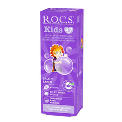 خمیردندان کودک روکس ROCS Kids با طعم آدامس بادکنکی، مناسب ۴ تا ۷ سال، ۳۵ میلی‌لیتر