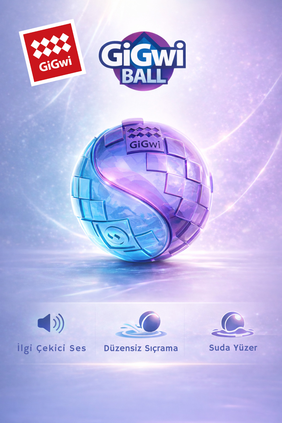 اسباب‌بازی توپ سگ گیگ‌وی Gigwi Ball Originals، صدادار و بافت‌دار، ۵ سانتی‌متر آبی