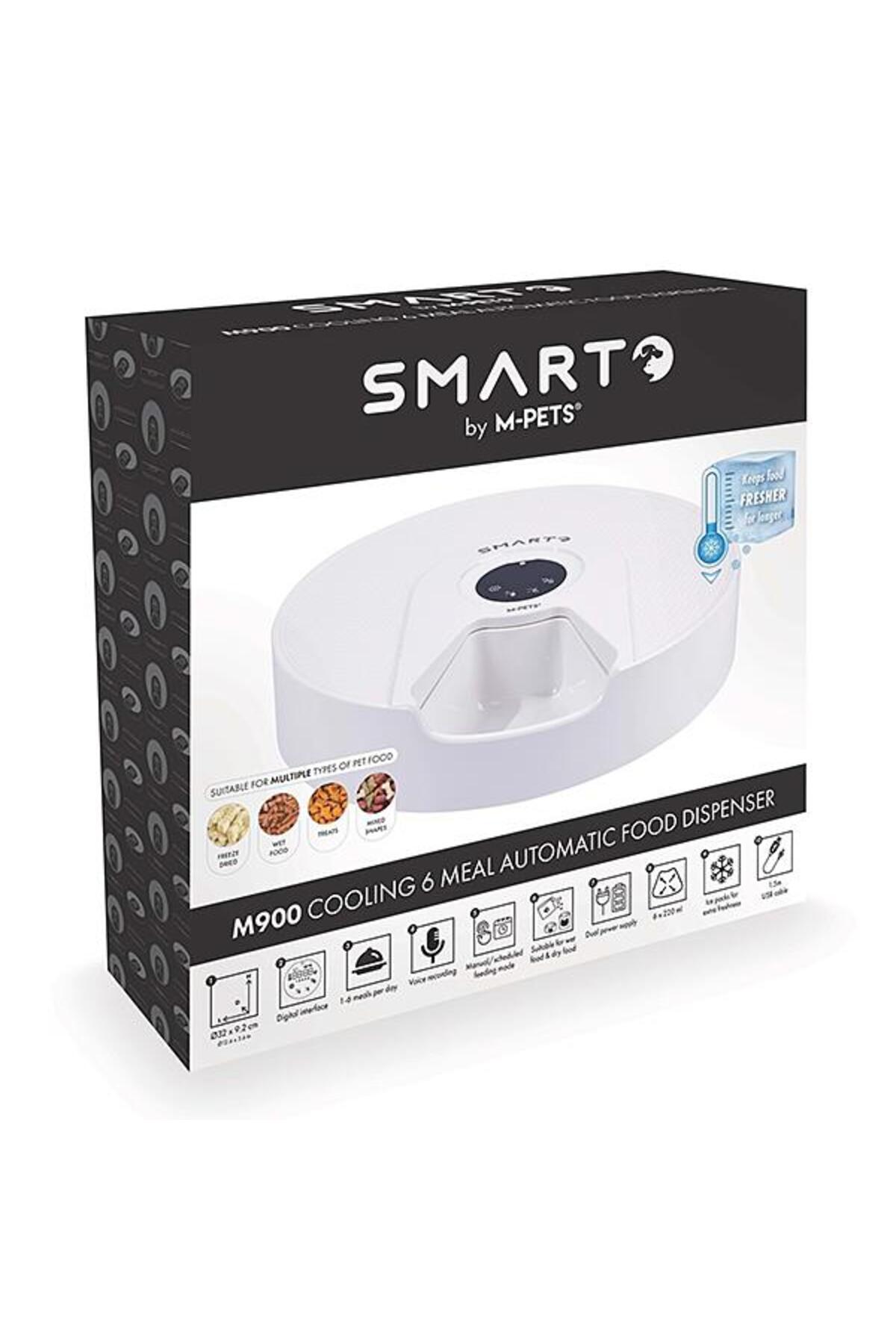 ظرف غذادهی خودکار خنک‌کننده ۶ بخشی ام‌پتس M-PETS Smarto M900 سفید